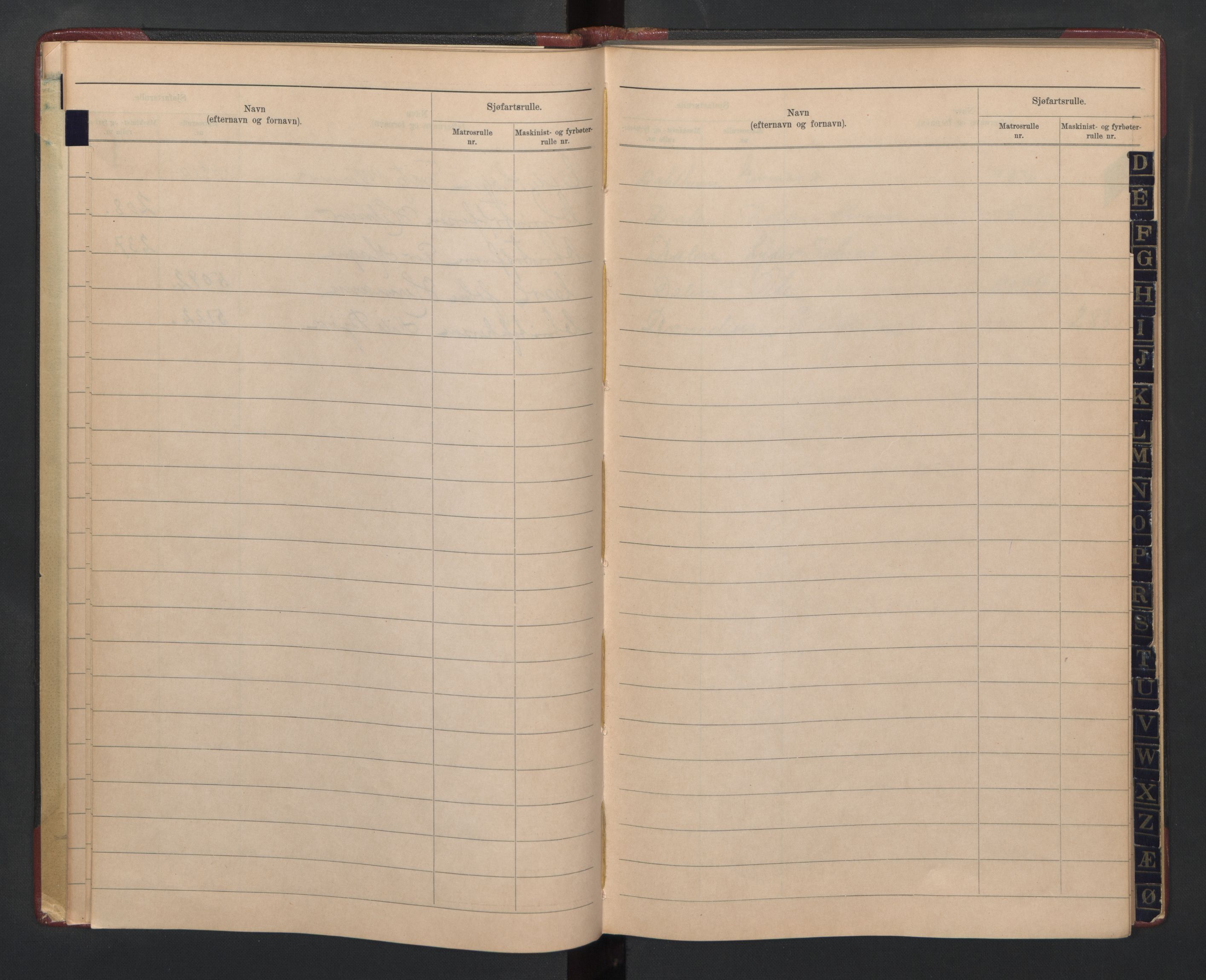 Tvedestrand mønstringskrets, SAK/2031-0011/F/Fb/L0026: Register til hovedrulle A og B, U-42, 1930-1949, p. 10