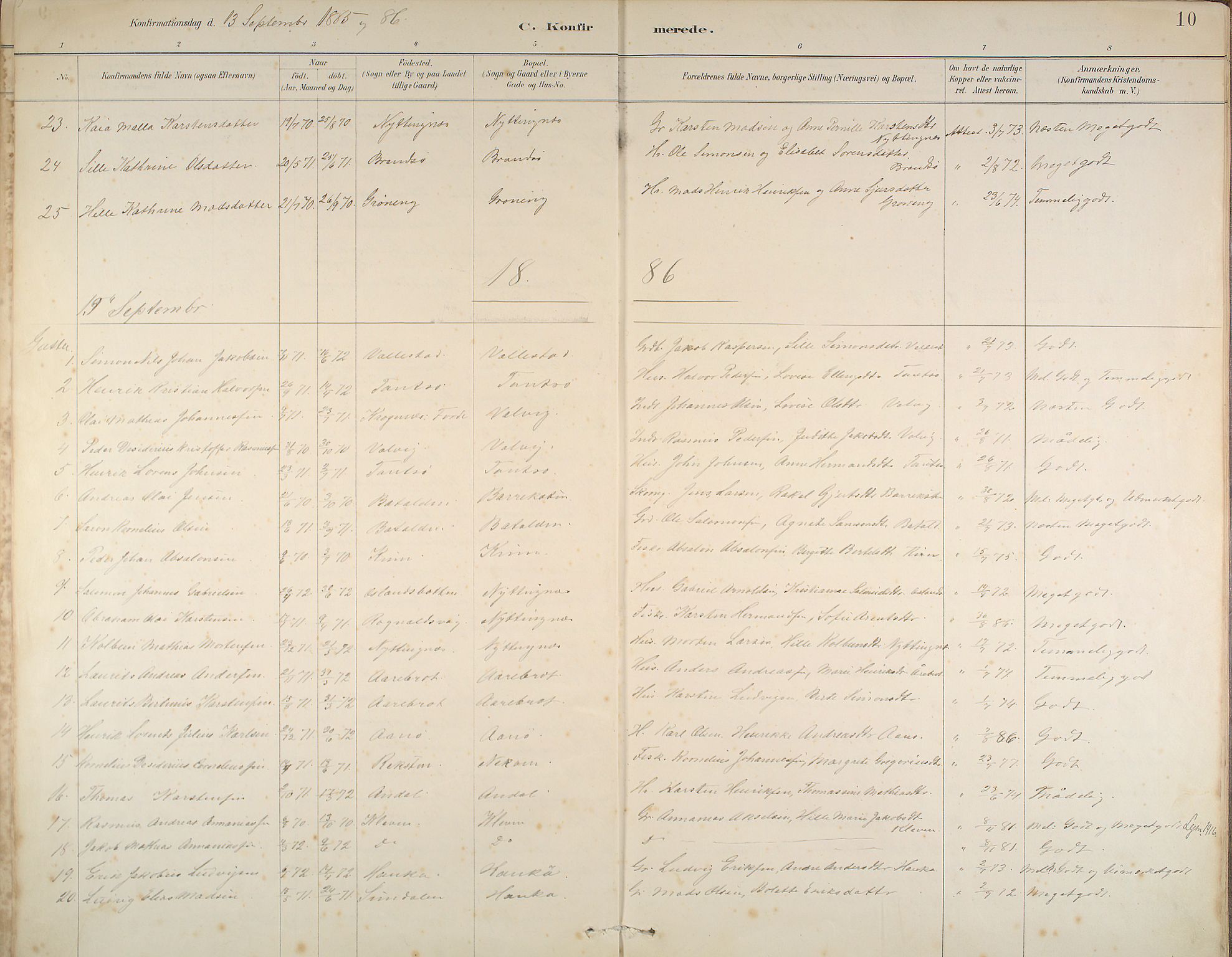 Kinn sokneprestembete, SAB/A-80801/H/Haa/Haab/L0006: Parish register (official) no. B 6, 1883-1925, p. 10