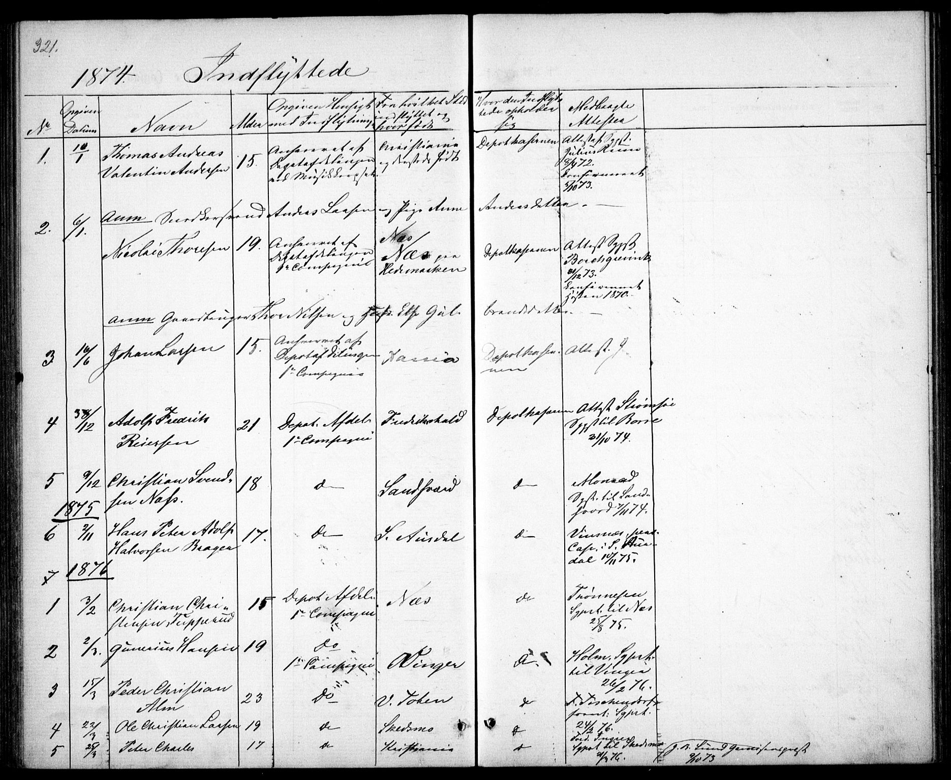Garnisonsmenigheten Kirkebøker, SAO/A-10846/G/Ga/L0006: Parish register (copy) no. 6, 1860-1880, p. 321