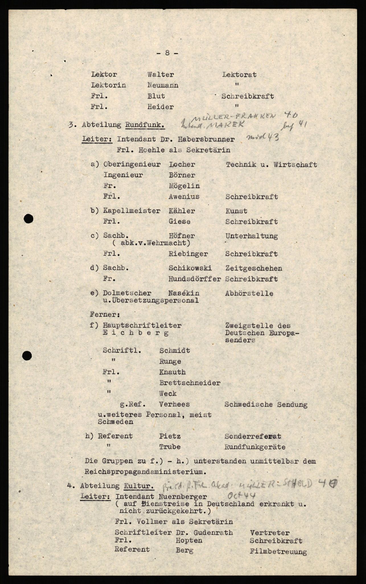 Forsvaret, Forsvarets overkommando II, AV/RA-RAFA-3915/D/Db/L0035: CI Questionaires. Tyske okkupasjonsstyrker i Norge. Tyskere., 1945-1946, p. 49