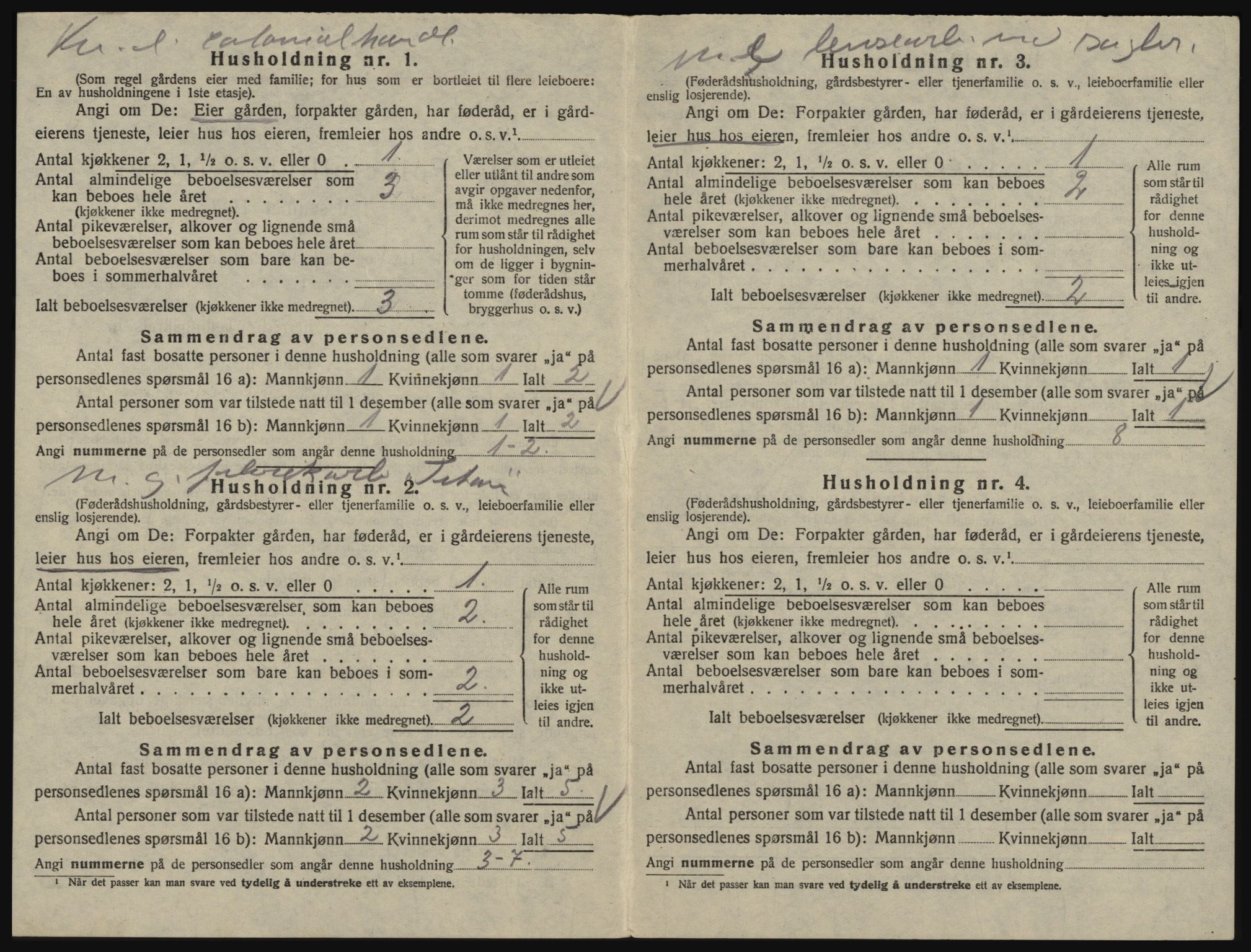 SAO, 1920 census for Glemmen, 1920, p. 454