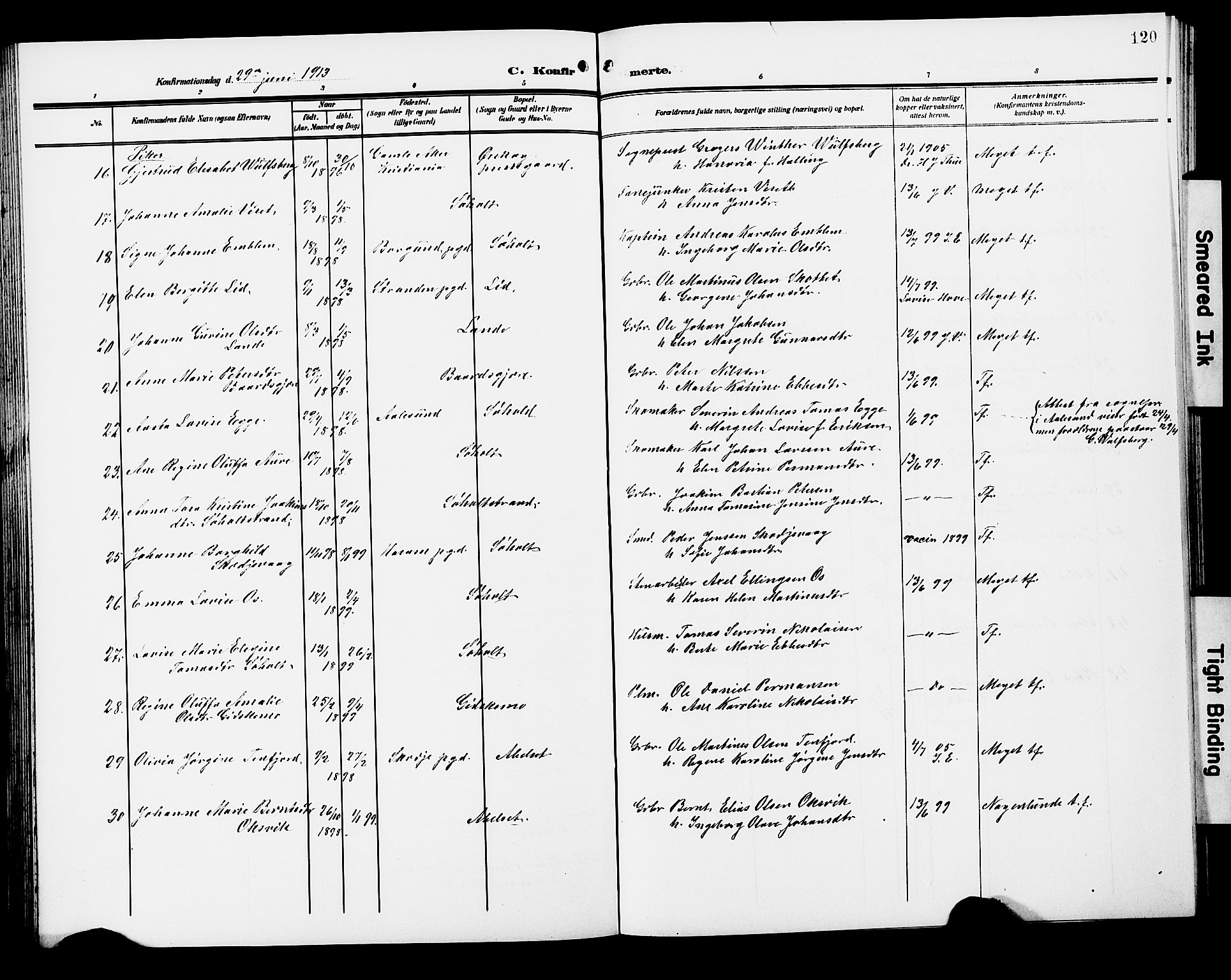 Ministerialprotokoller, klokkerbøker og fødselsregistre - Møre og Romsdal, AV/SAT-A-1454/522/L0328: Parish register (copy) no. 522C07, 1909-1925, p. 120