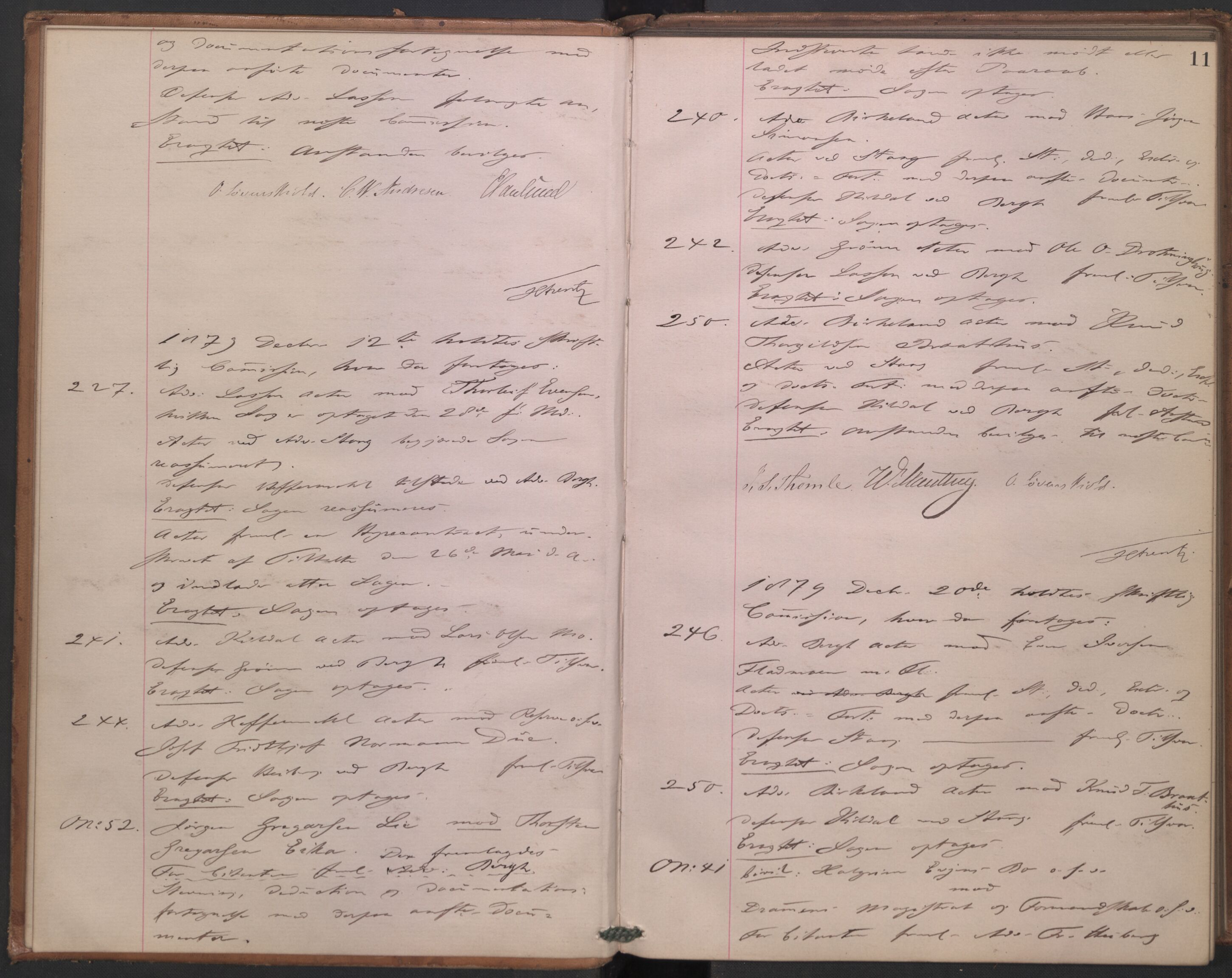 Høyesterett, AV/RA-S-1002/E/Ef/L0014: Protokoll over saker som gikk til skriftlig behandling, 1879-1884, p. 10b-11a