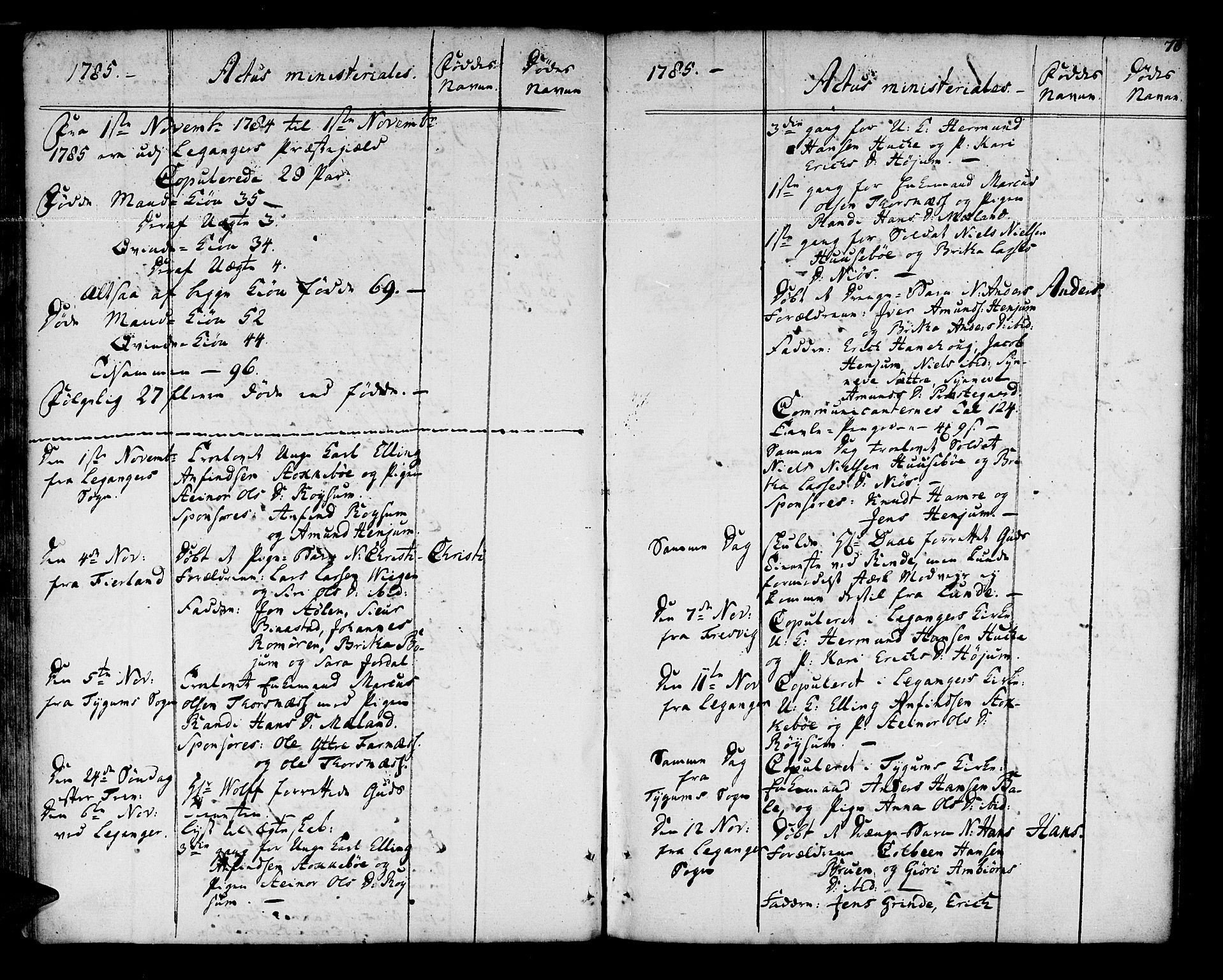 Leikanger sokneprestembete, AV/SAB-A-81001/H/Haa/Haaa/L0004: Parish register (official) no. A 4, 1770-1791, p. 76