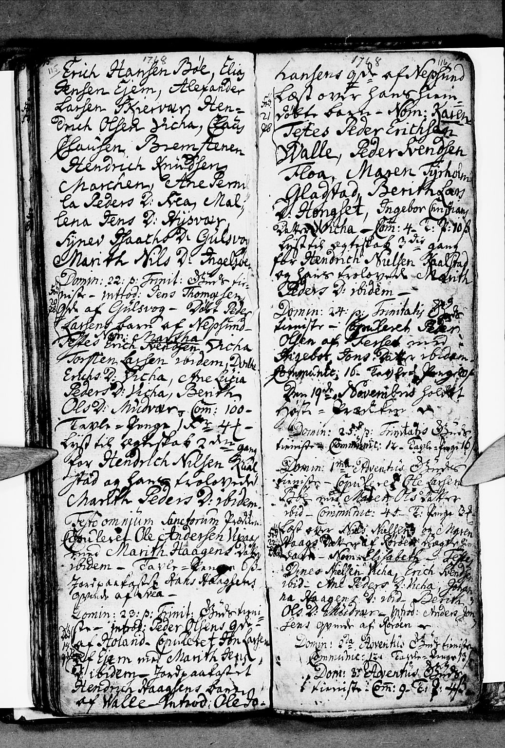 Ministerialprotokoller, klokkerbøker og fødselsregistre - Nordland, SAT/A-1459/816/L0237: Parish register (official) no. 816A03, 1757-1776, p. 115-116