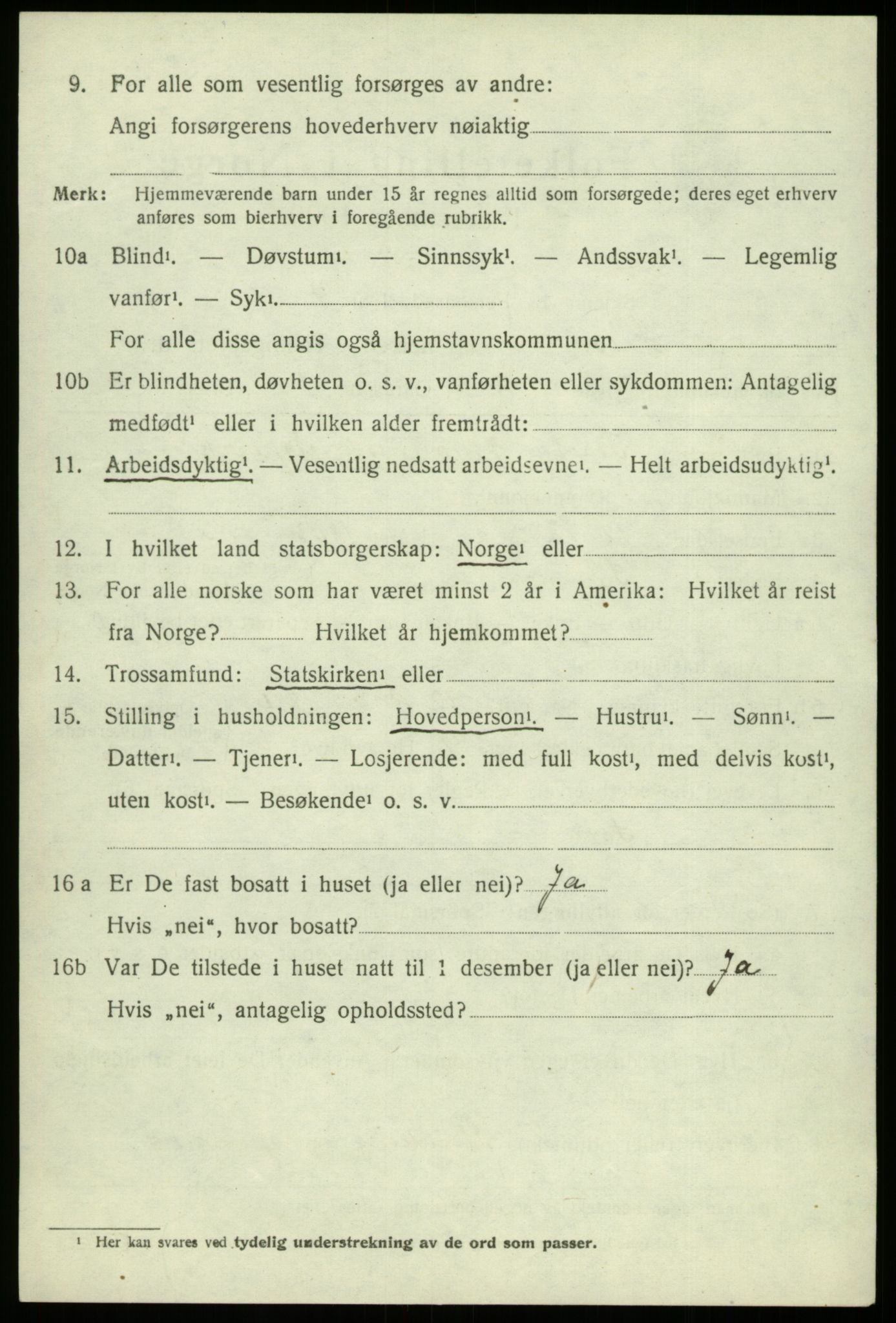 SAB, 1920 census for Fusa, 1920, p. 460