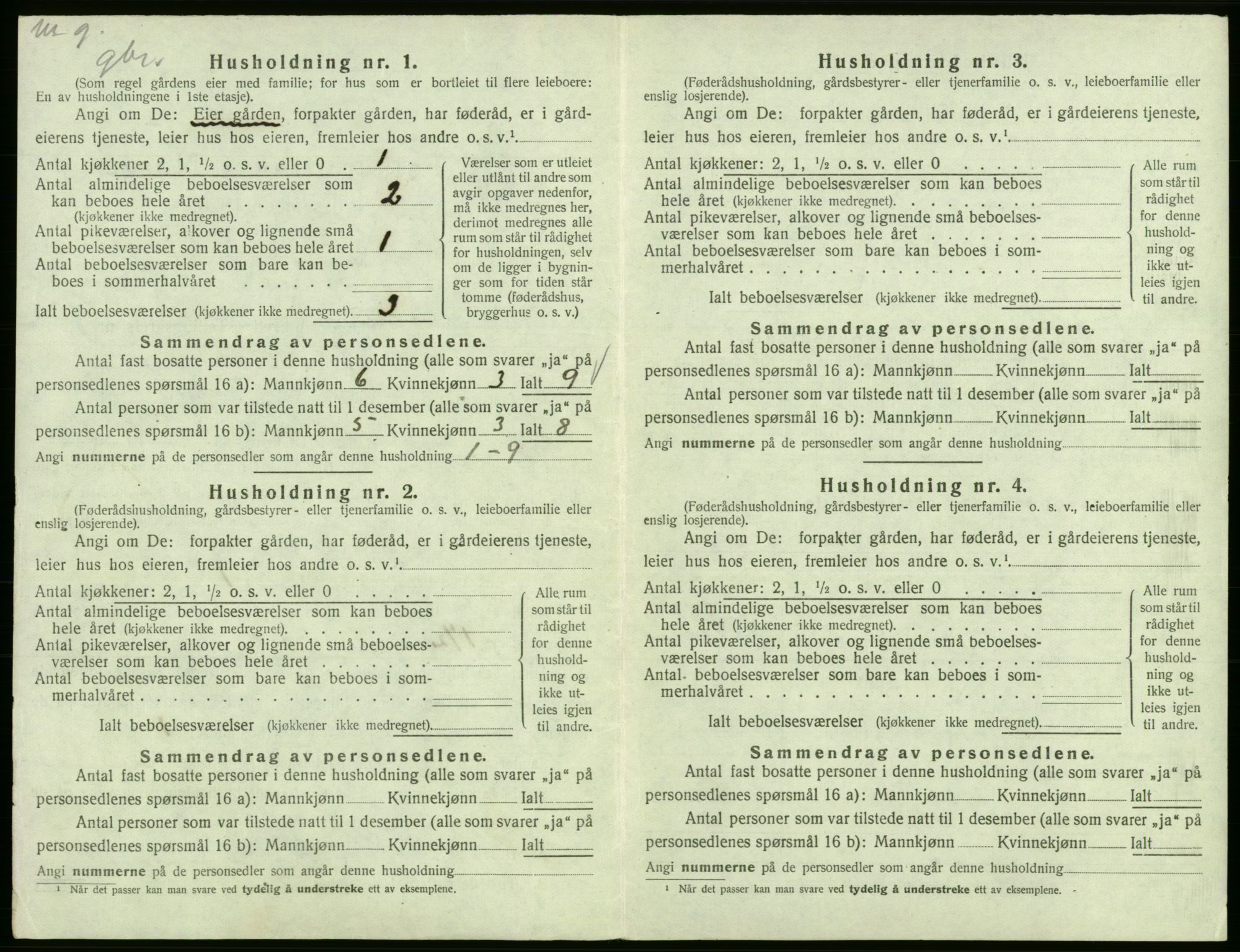 SAB, 1920 census for Fitjar, 1920, p. 413