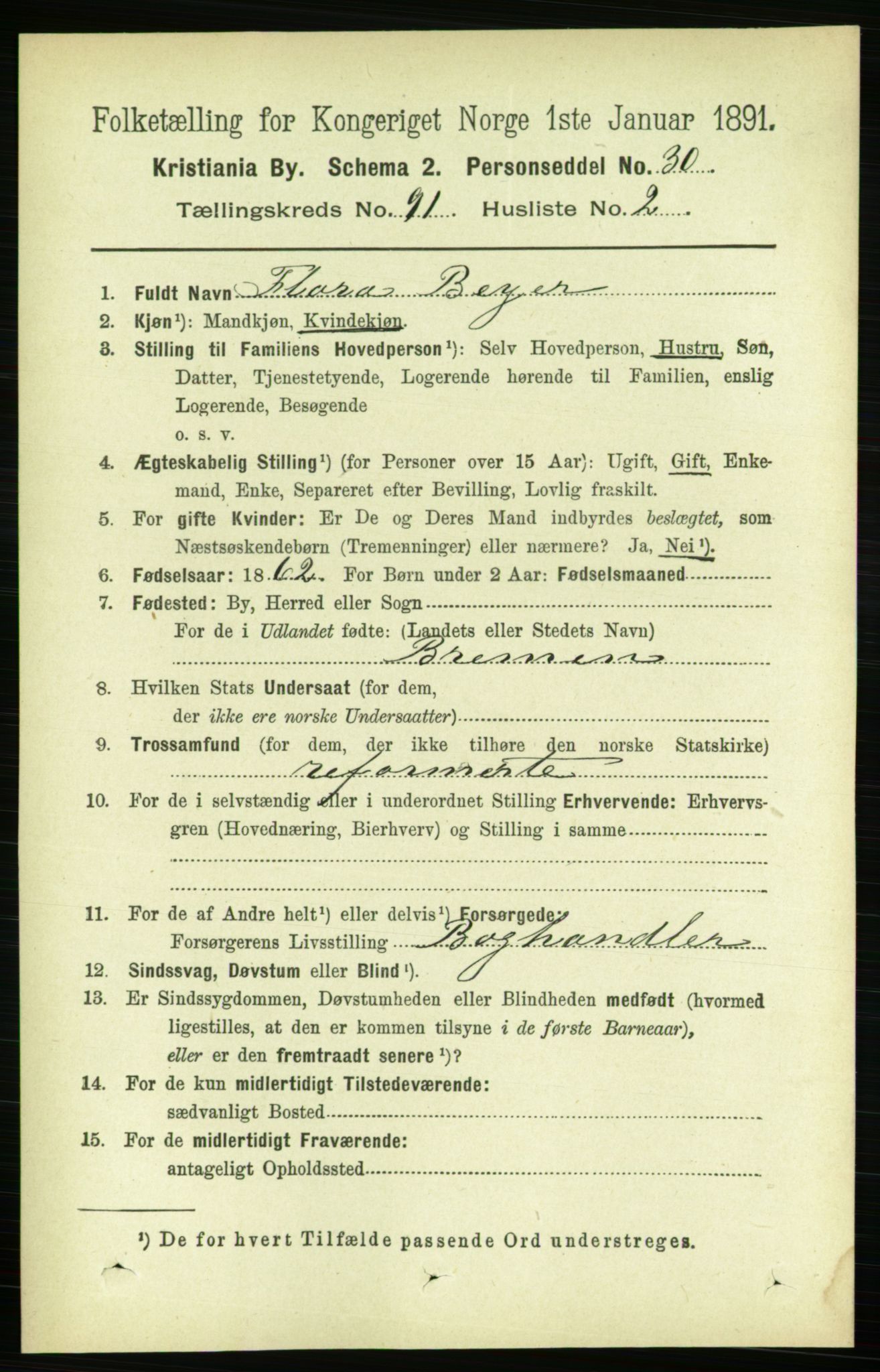 RA, 1891 census for 0301 Kristiania, 1891, p. 44669