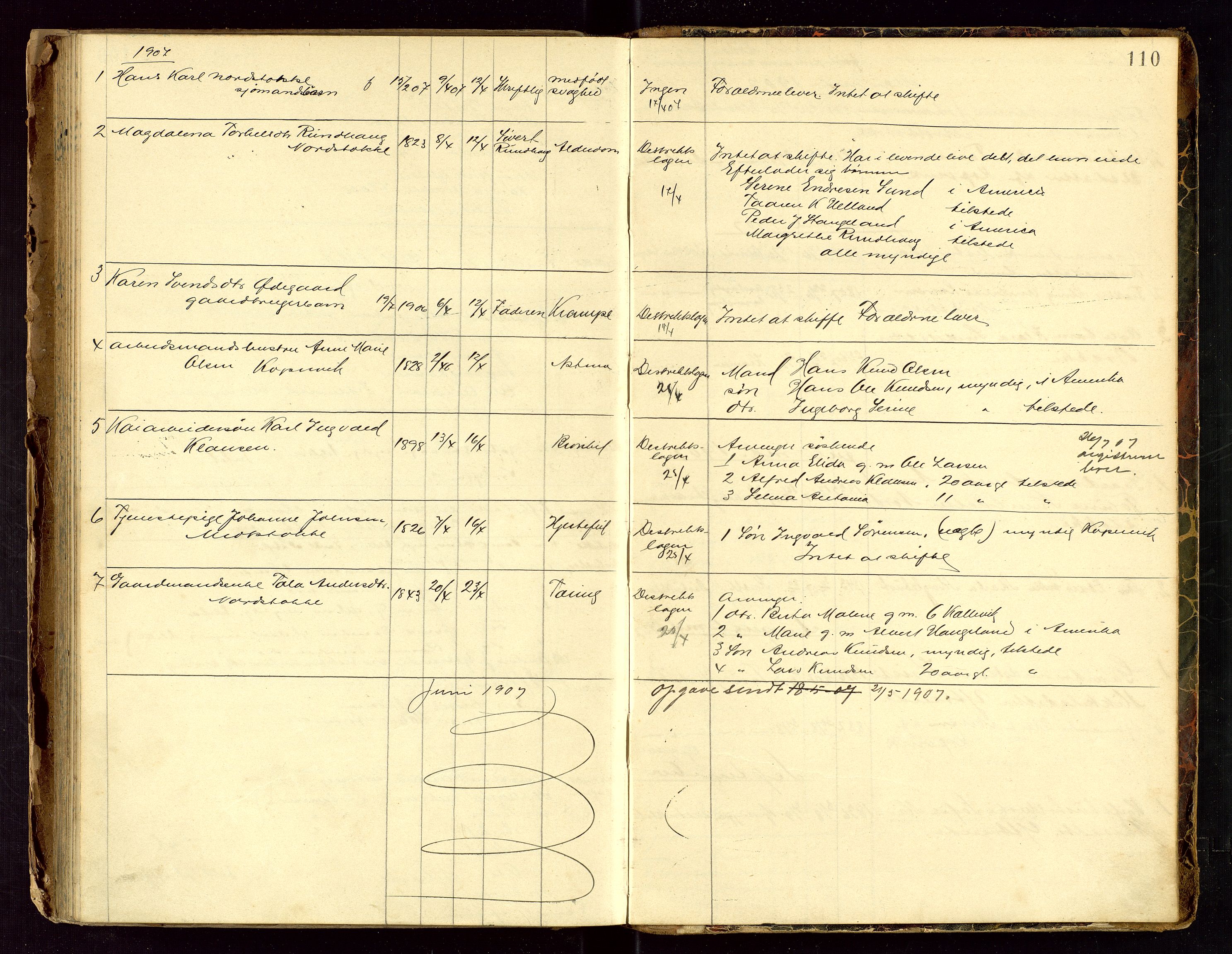 Avaldsnes lensmannskontor, SAST/A-100286/Gga/L0001: "Dødslistene Avaldsnæs Prtgd  2 - 87  Kopervig Sogn  38 - 120", 1897-1916, p. 110