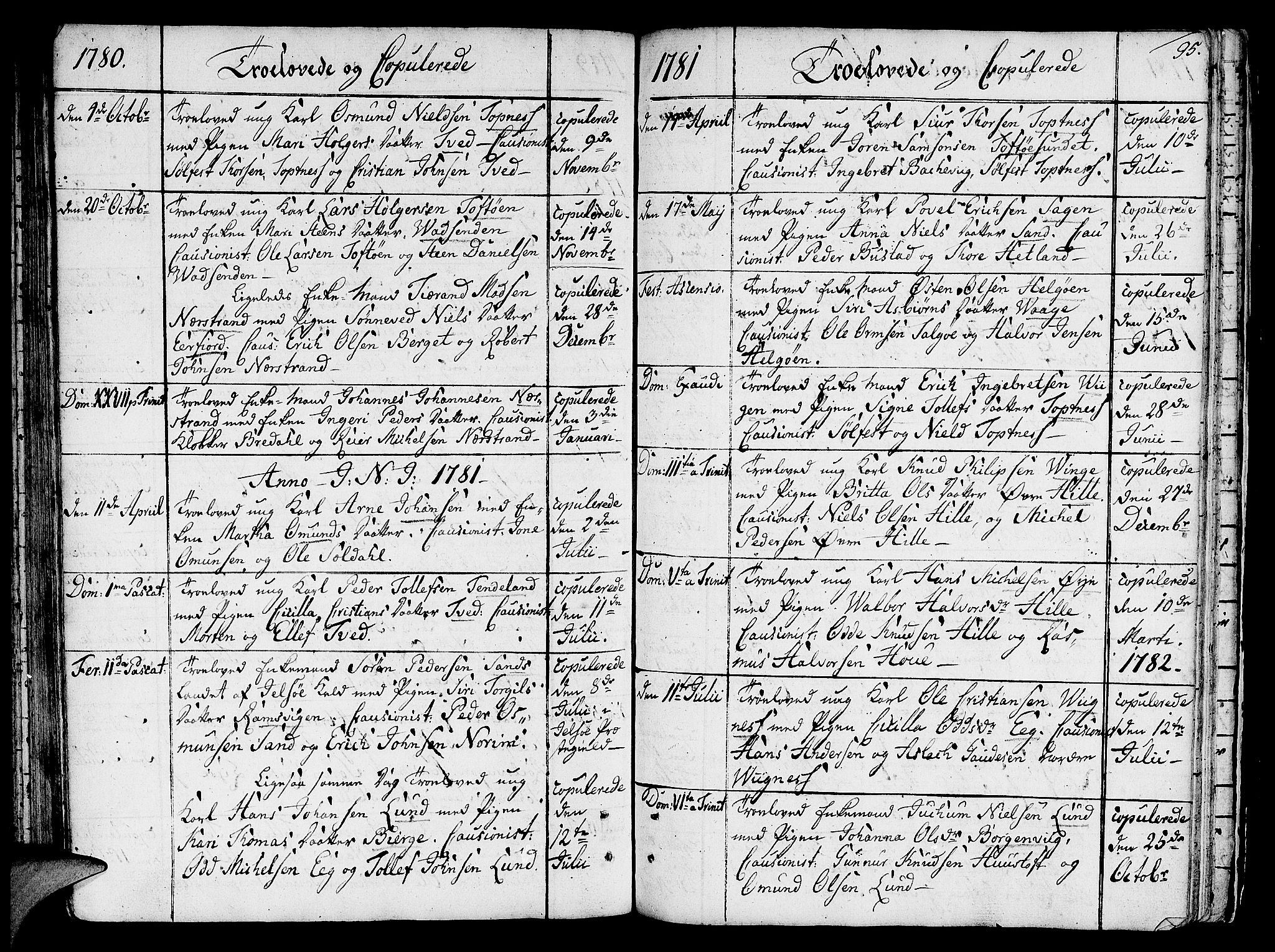 Nedstrand sokneprestkontor, AV/SAST-A-101841/01/IV: Parish register (official) no. A 4, 1779-1795, p. 95