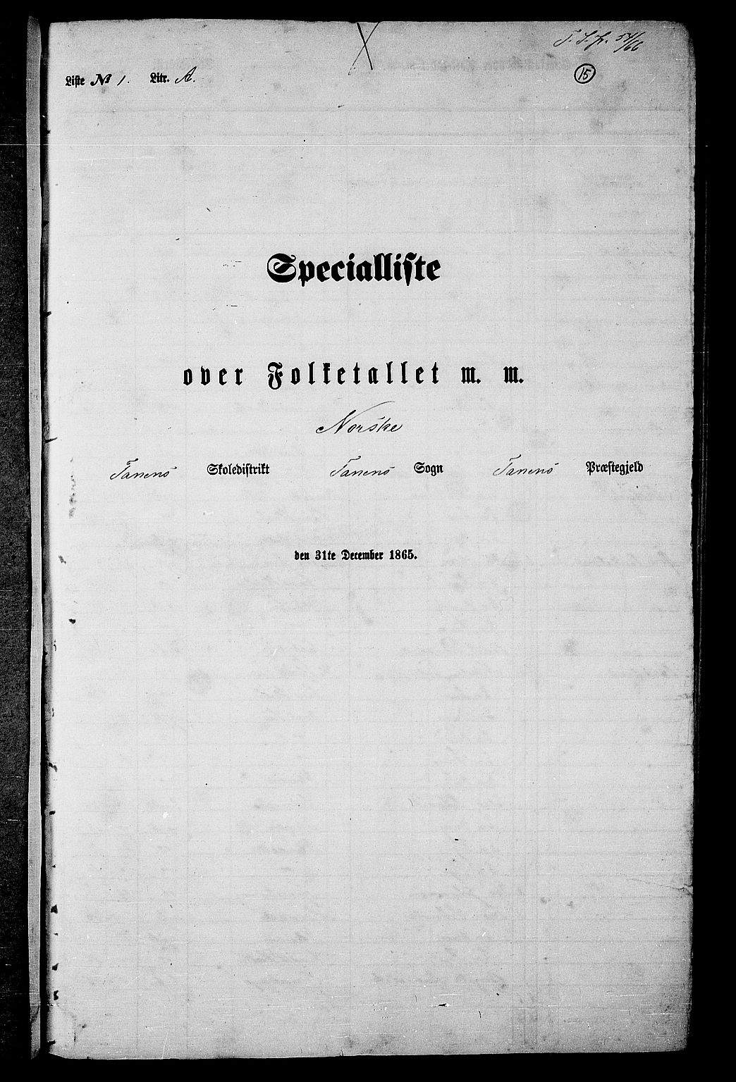 RA, 1865 census for Tana, 1865, p. 12