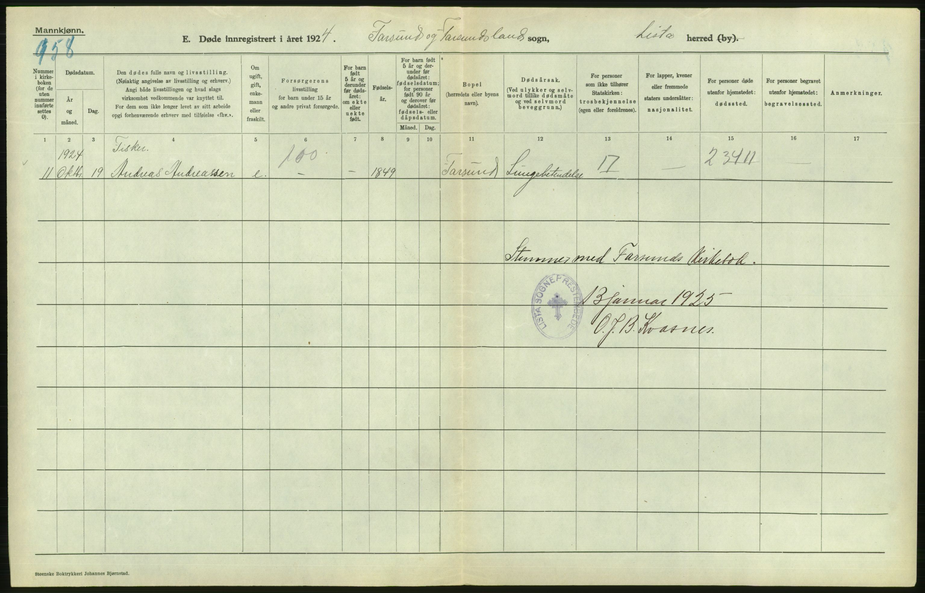 Statistisk sentralbyrå, Sosiodemografiske emner, Befolkning, AV/RA-S-2228/D/Df/Dfc/Dfcd/L0021: Vest-Agder fylke: Levendefødte menn og kvinner, gifte, døde, dødfødte. Bygder og byer., 1924, p. 540