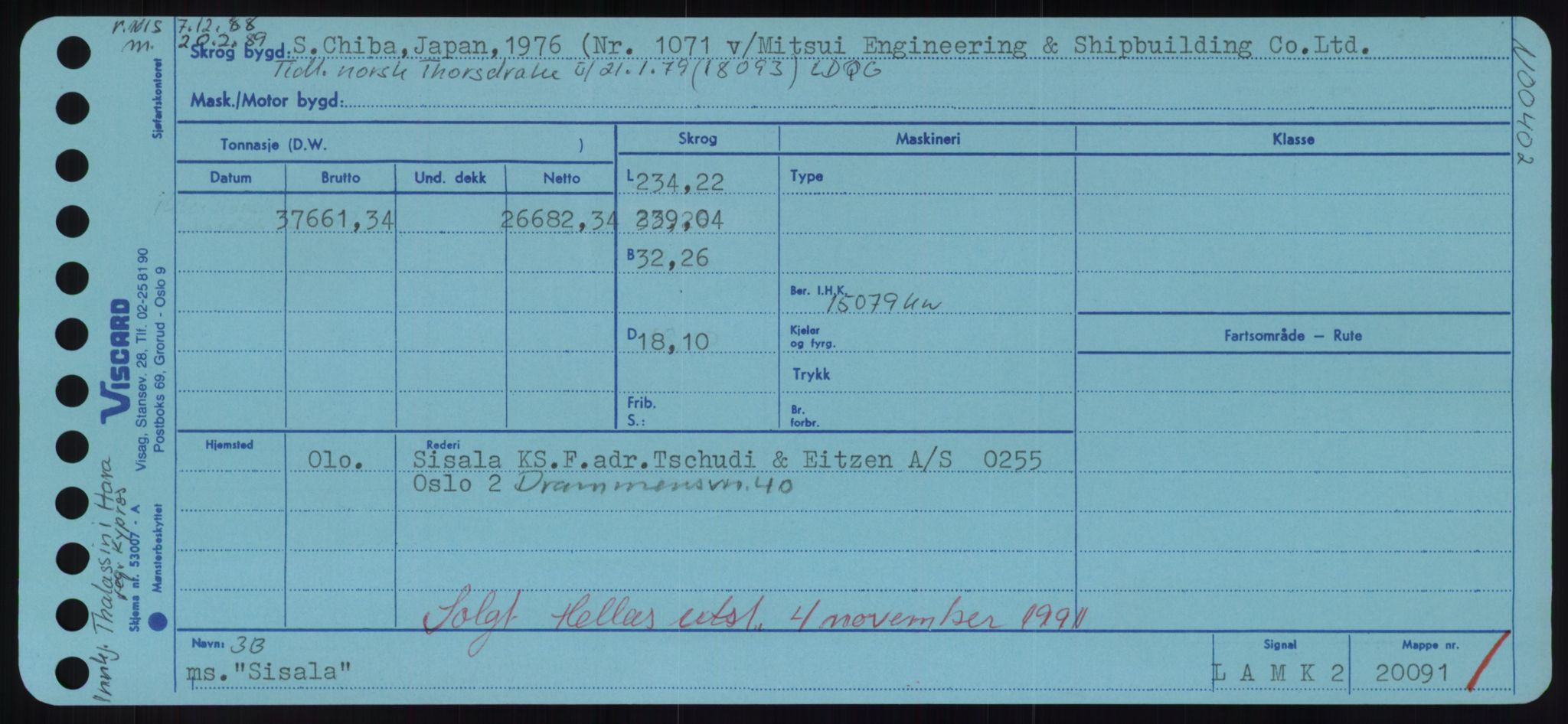 Sjøfartsdirektoratet med forløpere, Skipsmålingen, AV/RA-S-1627/H/Hd/L0033: Fartøy, Sevi-Sjø, p. 275