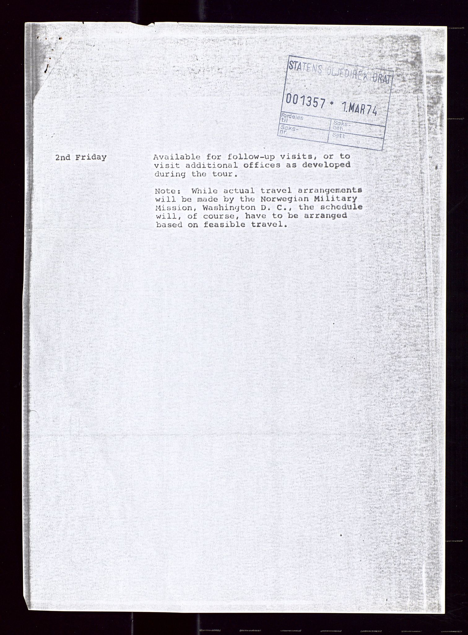 Industridepartementet, Oljekontoret, AV/SAST-A-101348/Di/L0005: DWP, 761 forskning/teknologi, 2 prot. DWP feasibility study, 1972-1975, p. 429