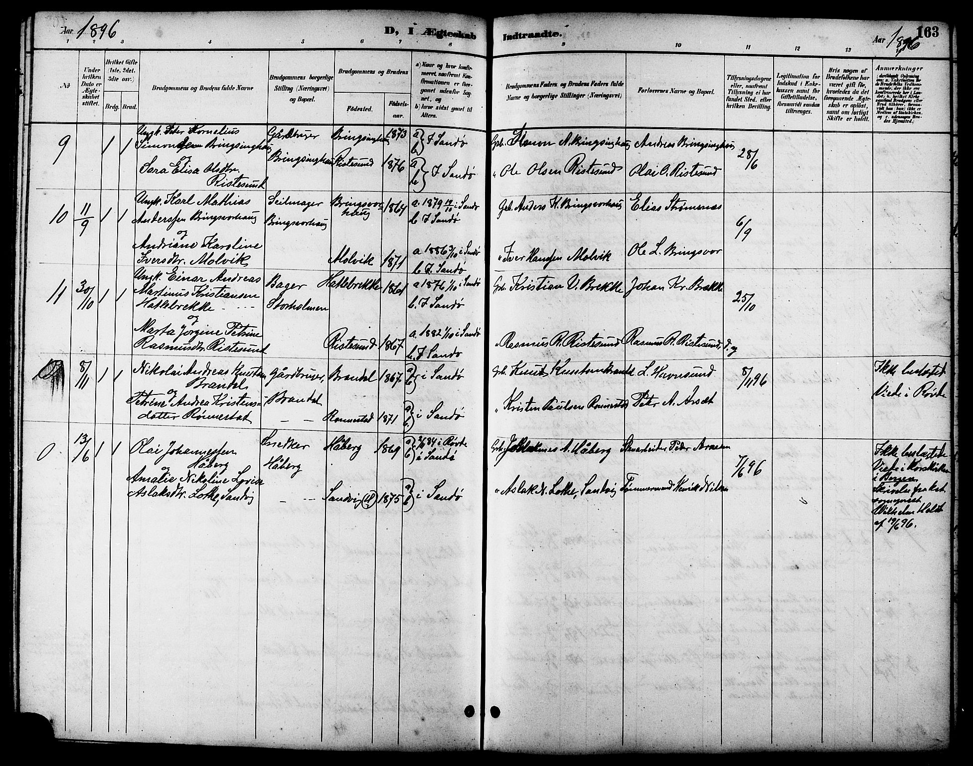 Ministerialprotokoller, klokkerbøker og fødselsregistre - Møre og Romsdal, AV/SAT-A-1454/503/L0049: Parish register (copy) no. 503C04, 1894-1915, p. 163