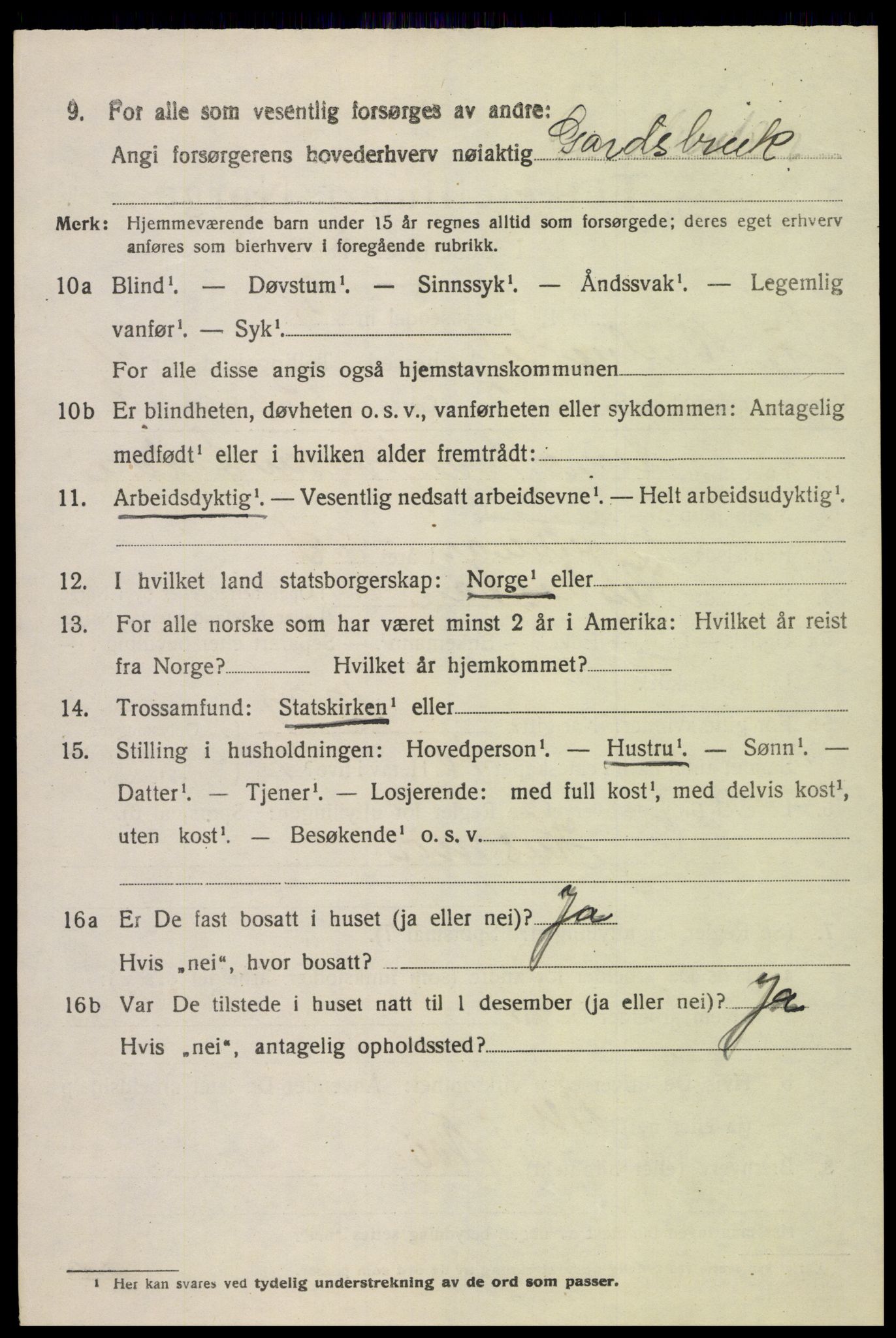 SAK, 1920 census for Sør-Audnedal, 1920, p. 4286