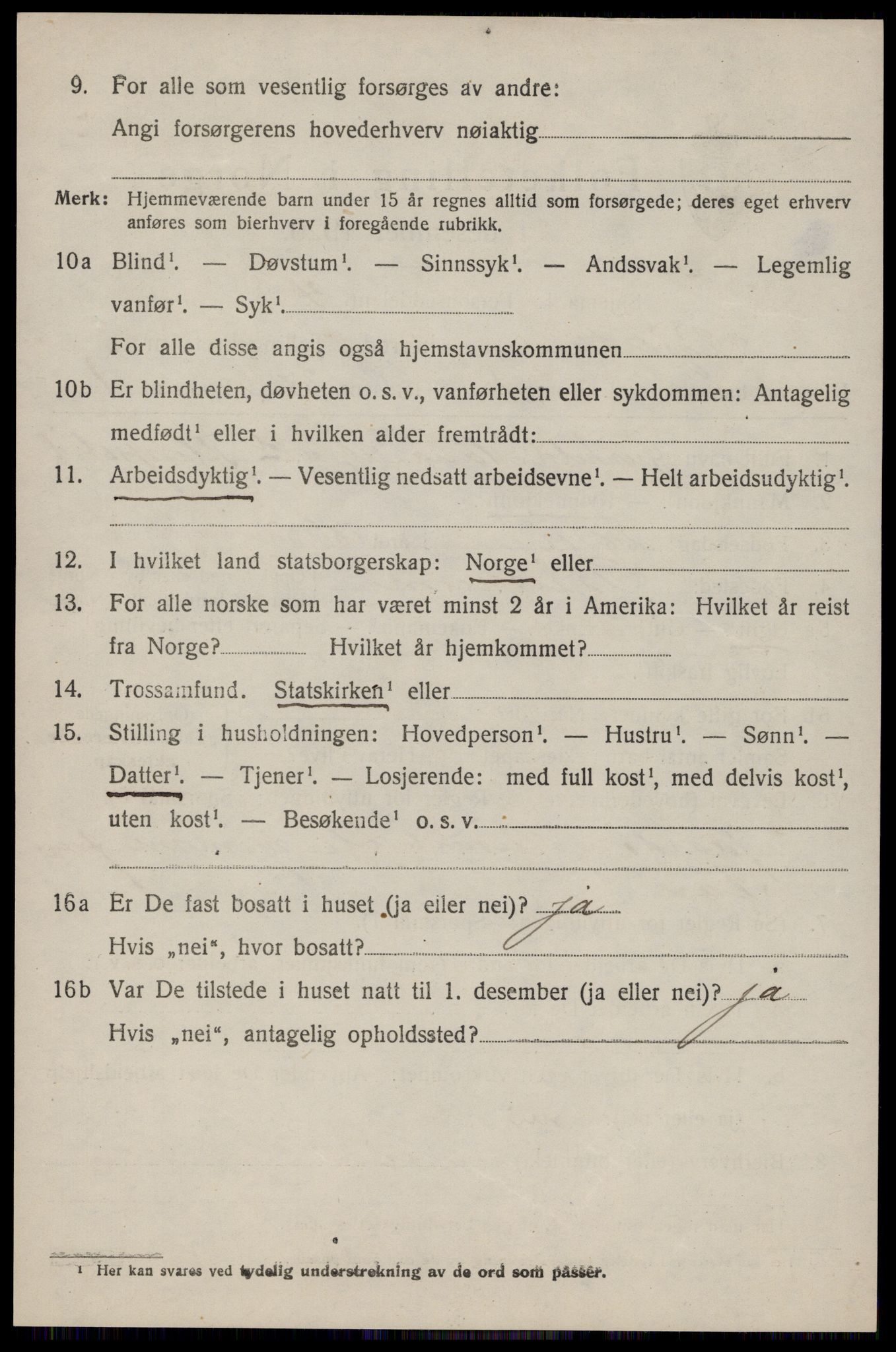 SAST, 1920 census for Bjerkreim, 1920, p. 1623