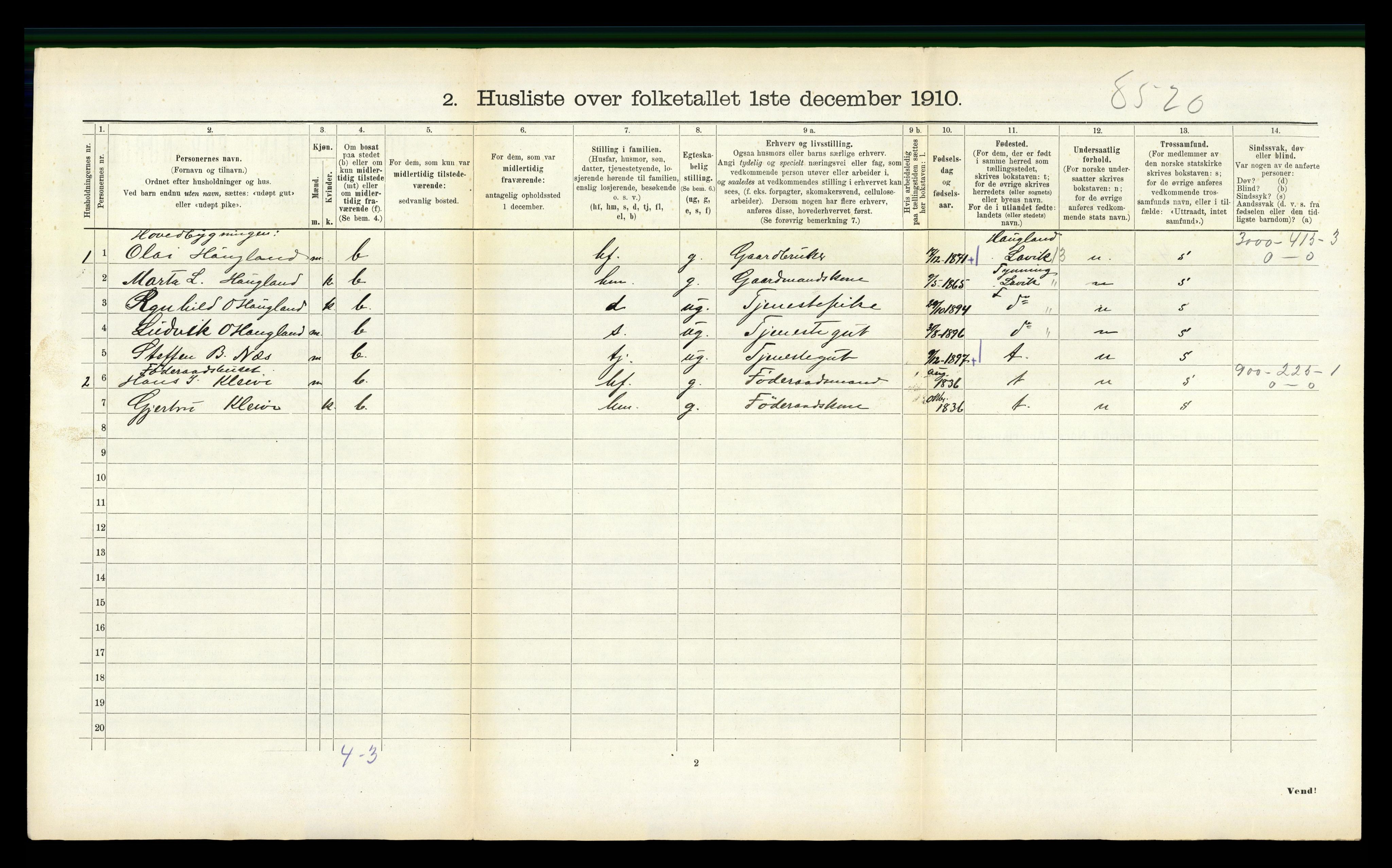 RA, 1910 census for Hyllestad, 1910, p. 670