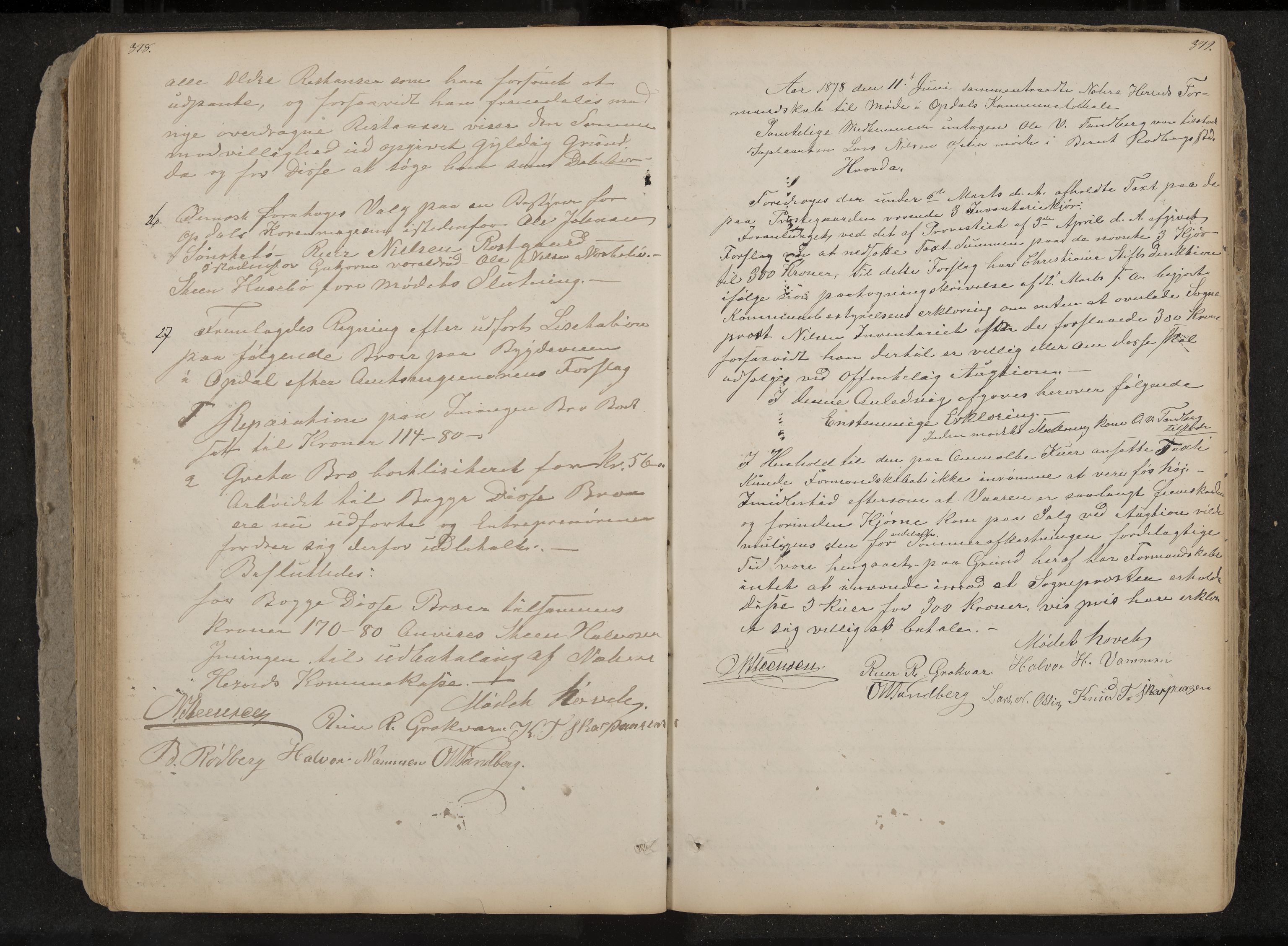 Nore og Uvdal formannskap, IKAK/0633021-1/A/L0001: Møtebok, 1859-1882, p. 378-379