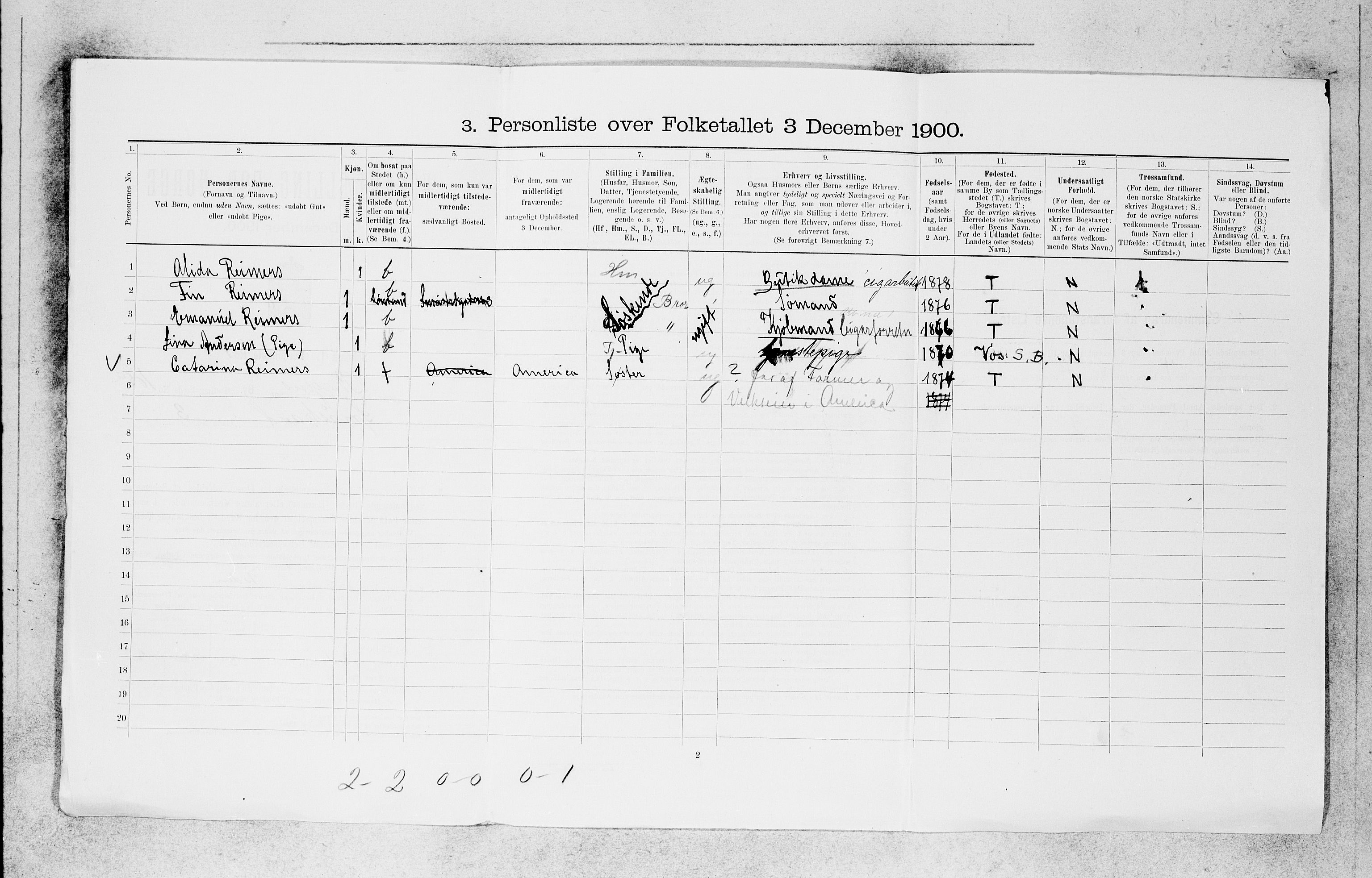 SAB, 1900 census for Bergen, 1900, p. 21857