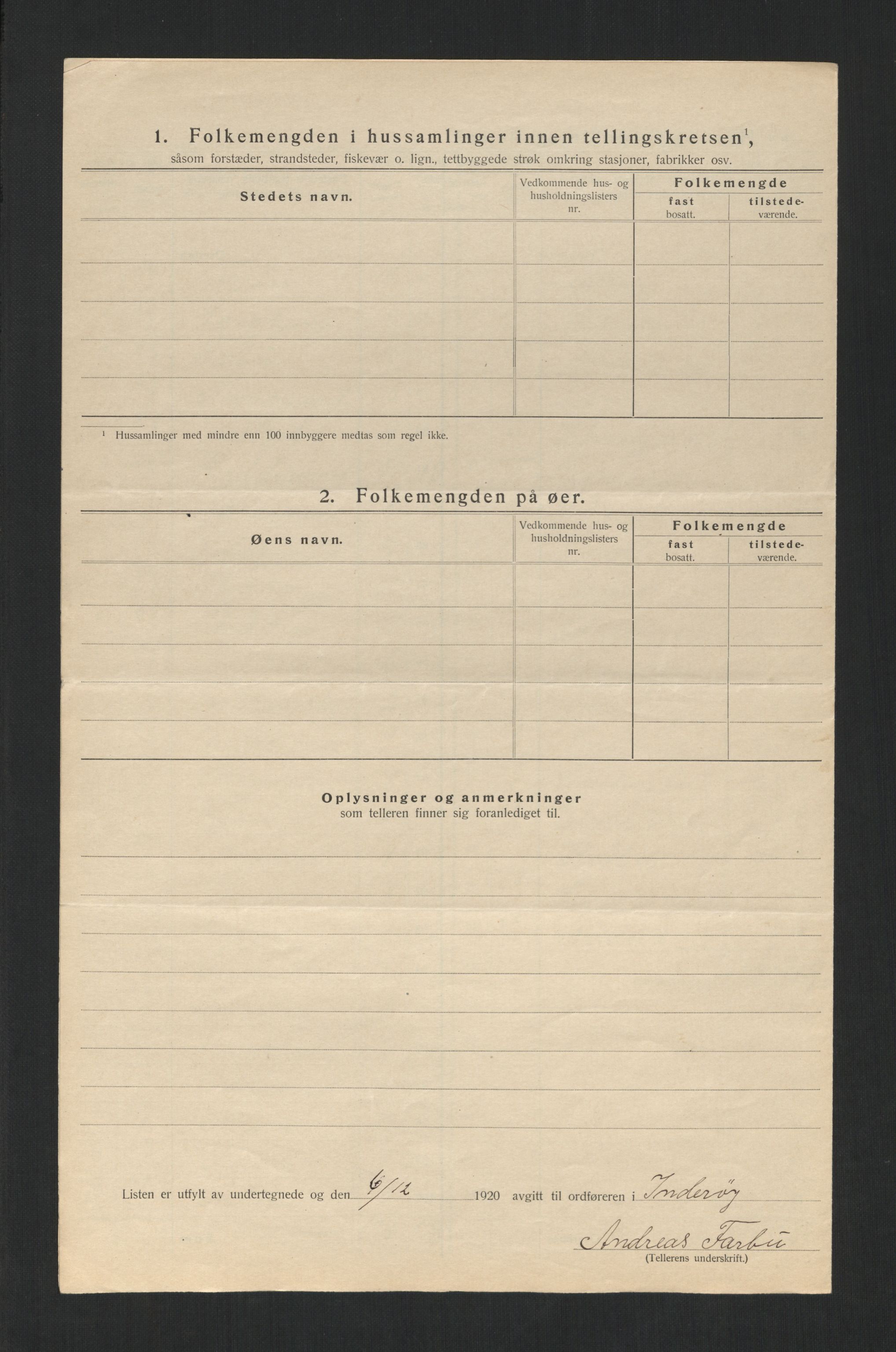 SAT, 1920 census for Inderøy, 1920, p. 21