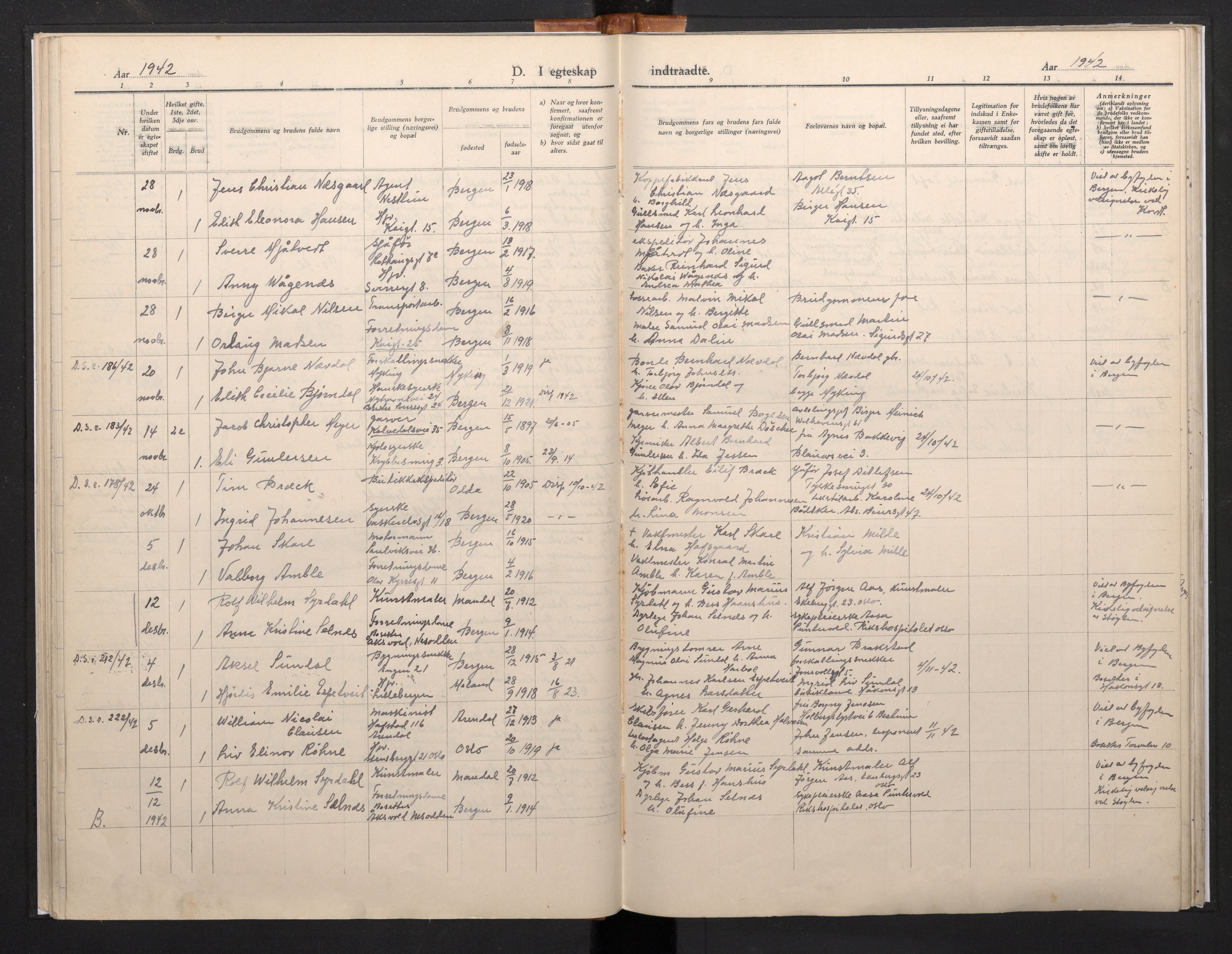 Domkirken sokneprestembete, AV/SAB-A-74801/H/Haa/L0016: Parish register (official) no. A 15, 1942-1952