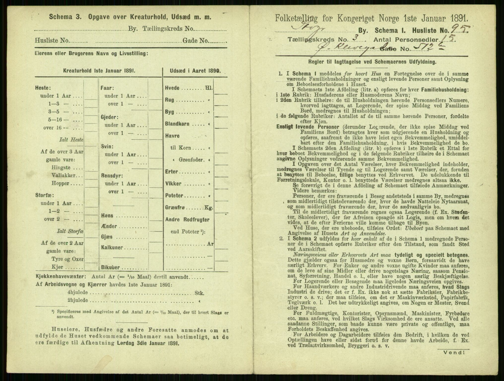 RA, 1891 census for 1103 Stavanger, 1891, p. 657