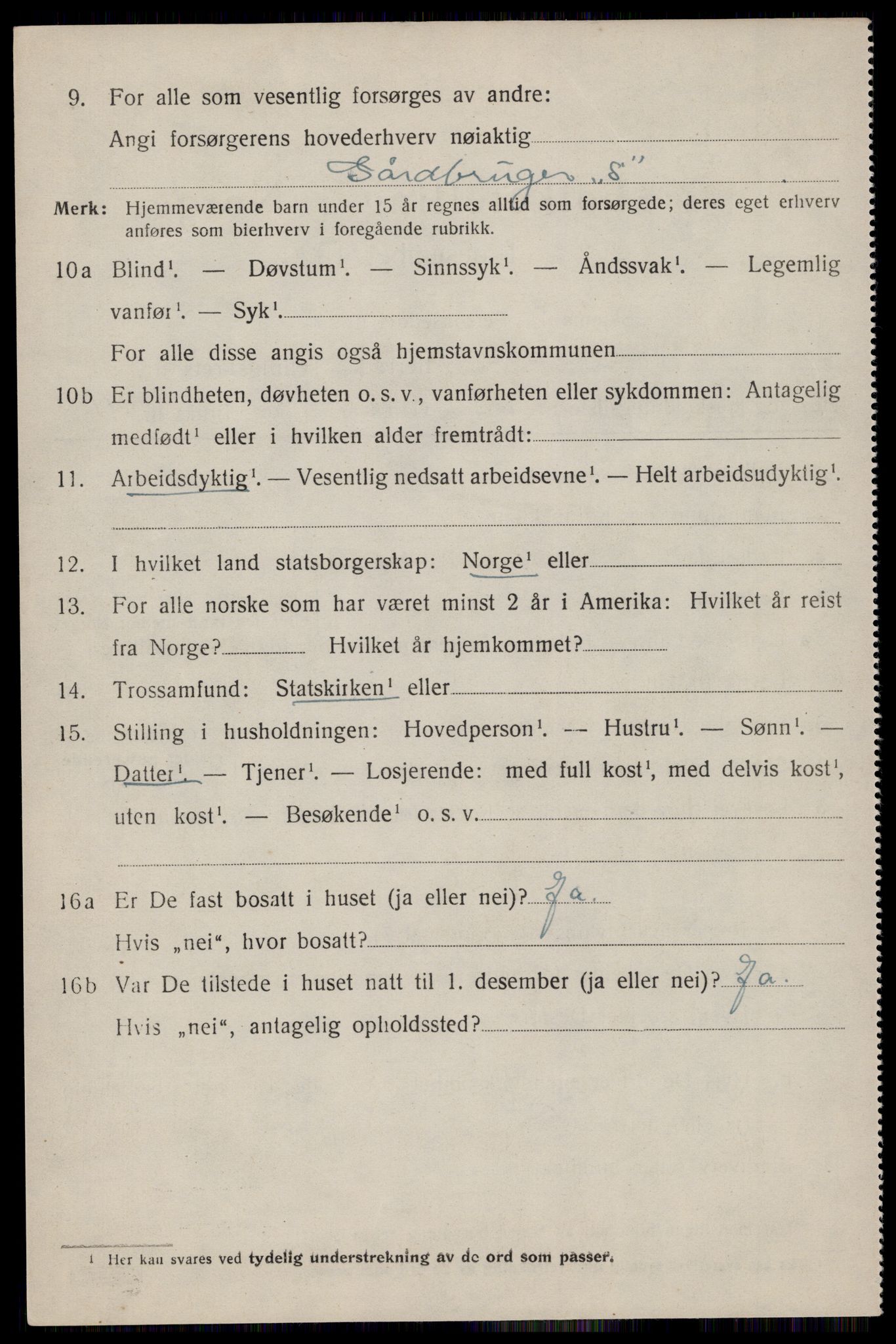 SAST, 1920 census for Håland, 1920, p. 3598