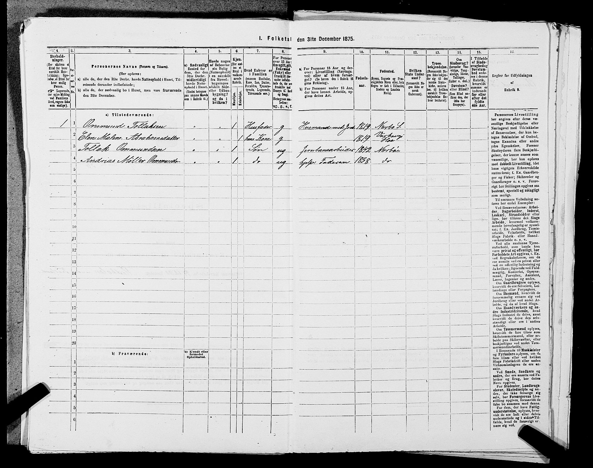 SAST, 1875 census for 1119P Hå, 1875, p. 547