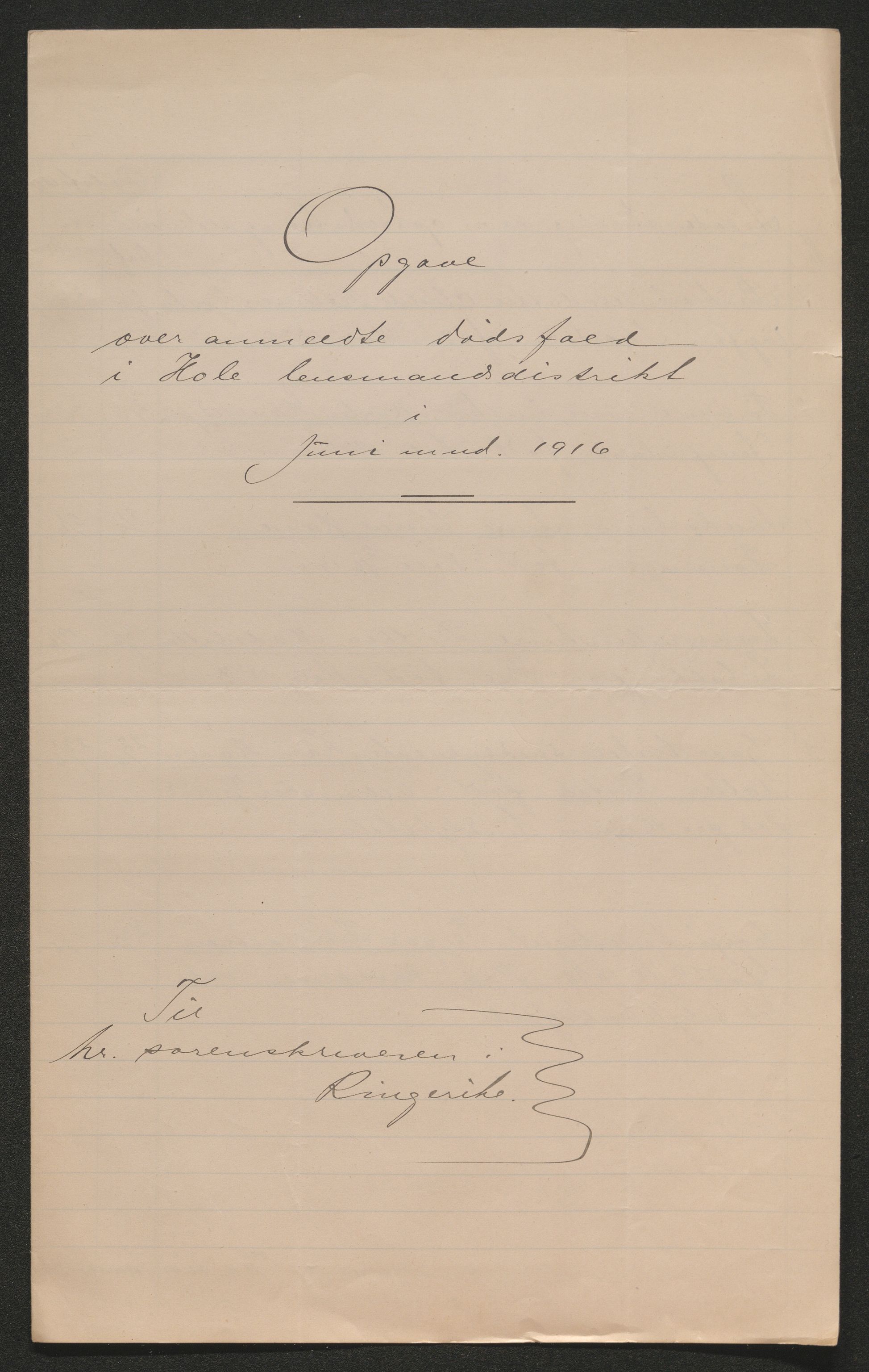 Ringerike sorenskriveri, AV/SAKO-A-105/H/Ha/Hab/L0019: Dødsfallslister Hole, 1842-1917