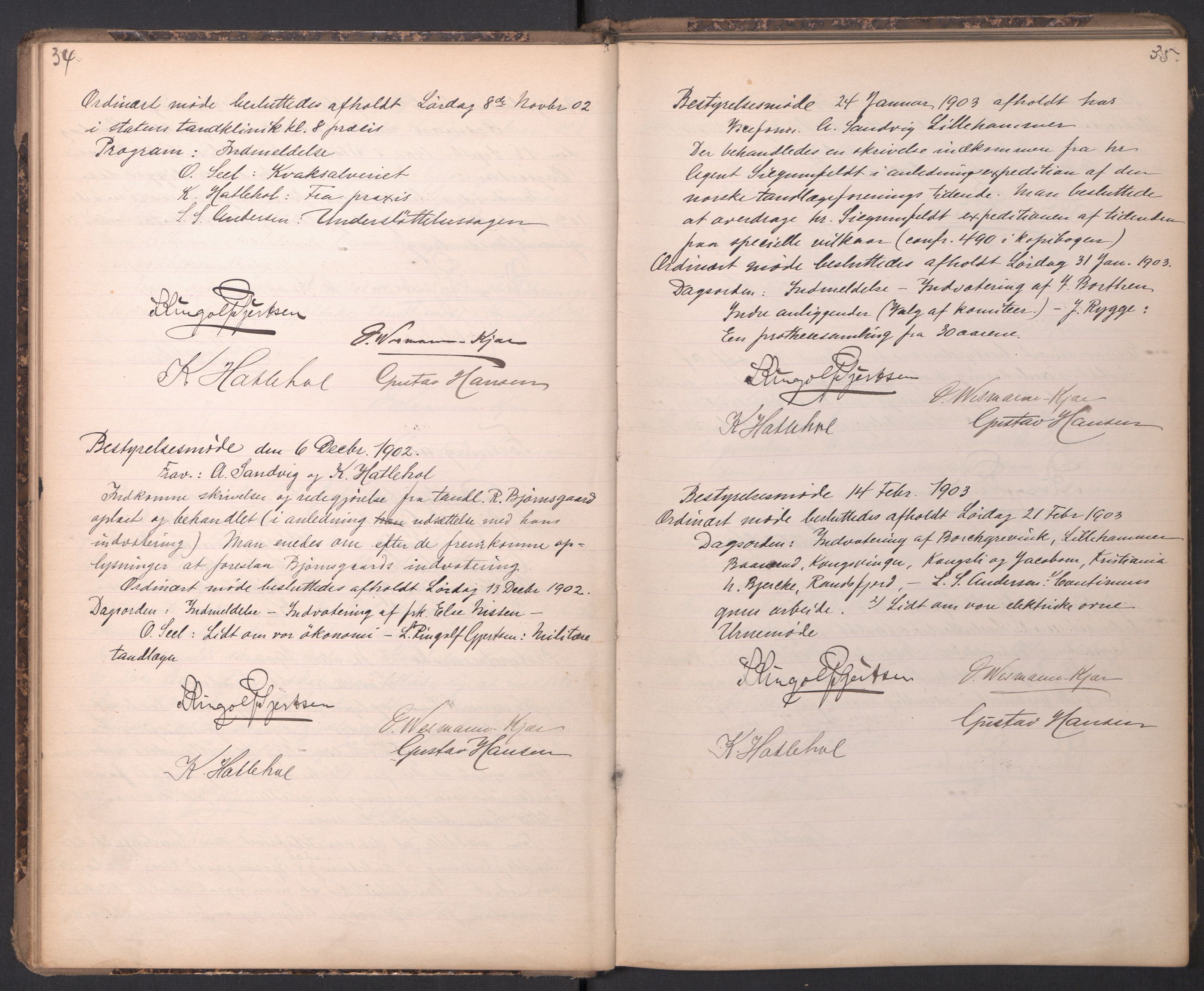 Den norske tannlegeforening, AV/RA-PA-0862/1/A/Ab/L0003: Forhandlingsprotokoll, 1899-1912, p. 34-35