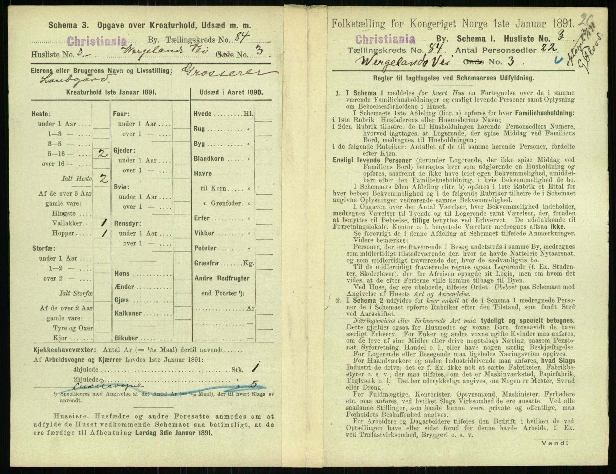 RA, 1891 census for 0301 Kristiania, 1891, p. 42445