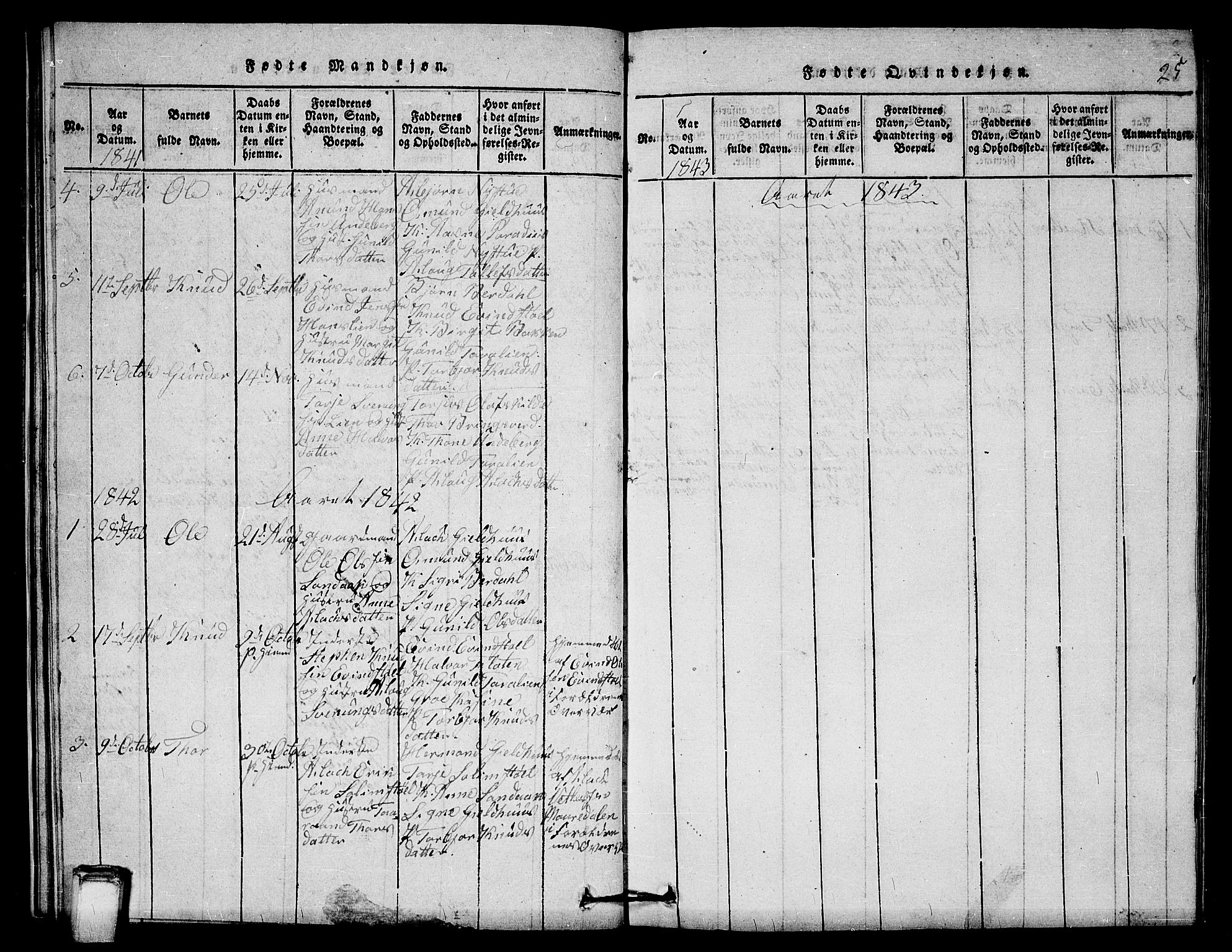 Vinje kirkebøker, SAKO/A-312/G/Gb/L0001: Parish register (copy) no. II 1, 1814-1843, p. 25