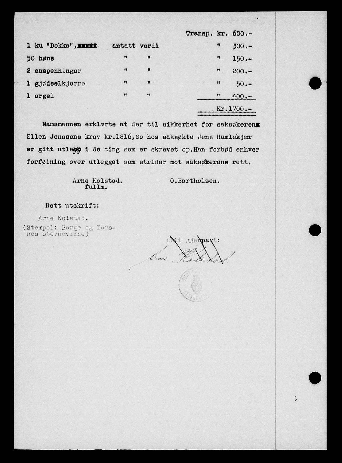 Tune sorenskriveri, SAO/A-10470/G/Gb/Gbb/L0004: Mortgage book no. II 20-24, 1933-1935, Deed date: 22.03.1935