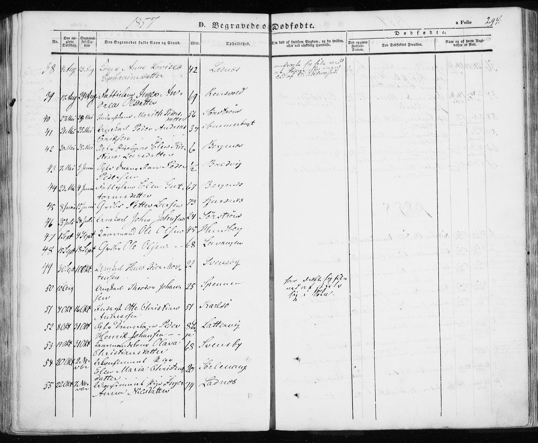 Karlsøy sokneprestembete, SATØ/S-1299/H/Ha/Haa/L0003kirke: Parish register (official) no. 3, 1843-1860, p. 294