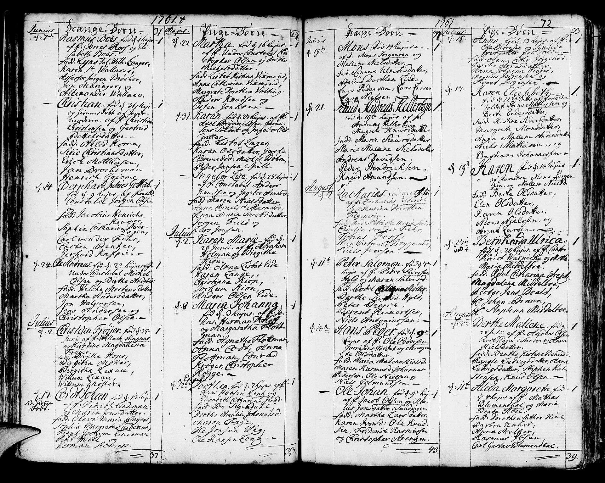 Korskirken sokneprestembete, AV/SAB-A-76101/H/Haa/L0005: Parish register (official) no. A 5, 1751-1789, p. 72