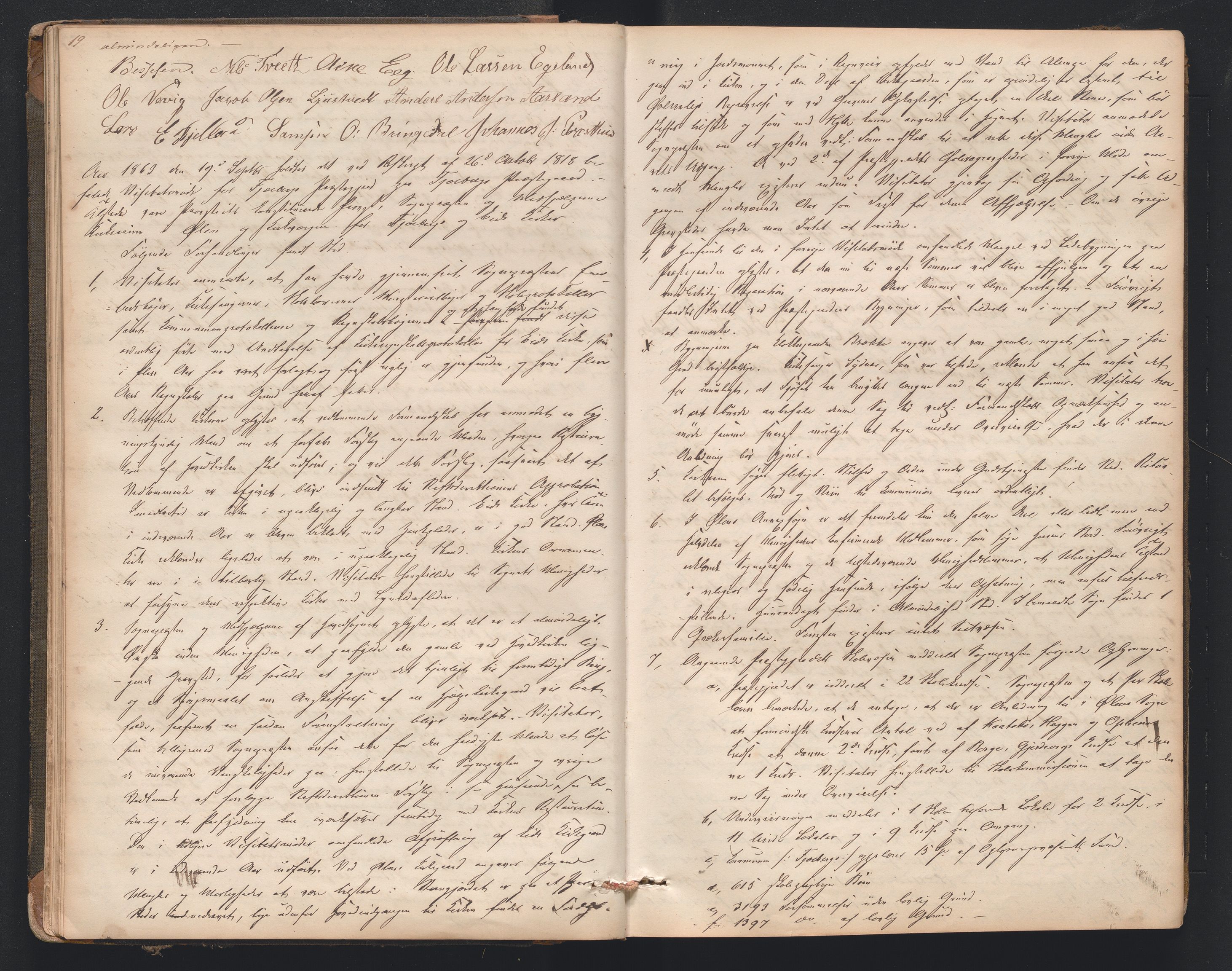 Nordre Sunnhordland prosti, AV/SAB-A-99912/F/L0001: Visitasprotokoll , 1860-1959, p. 19