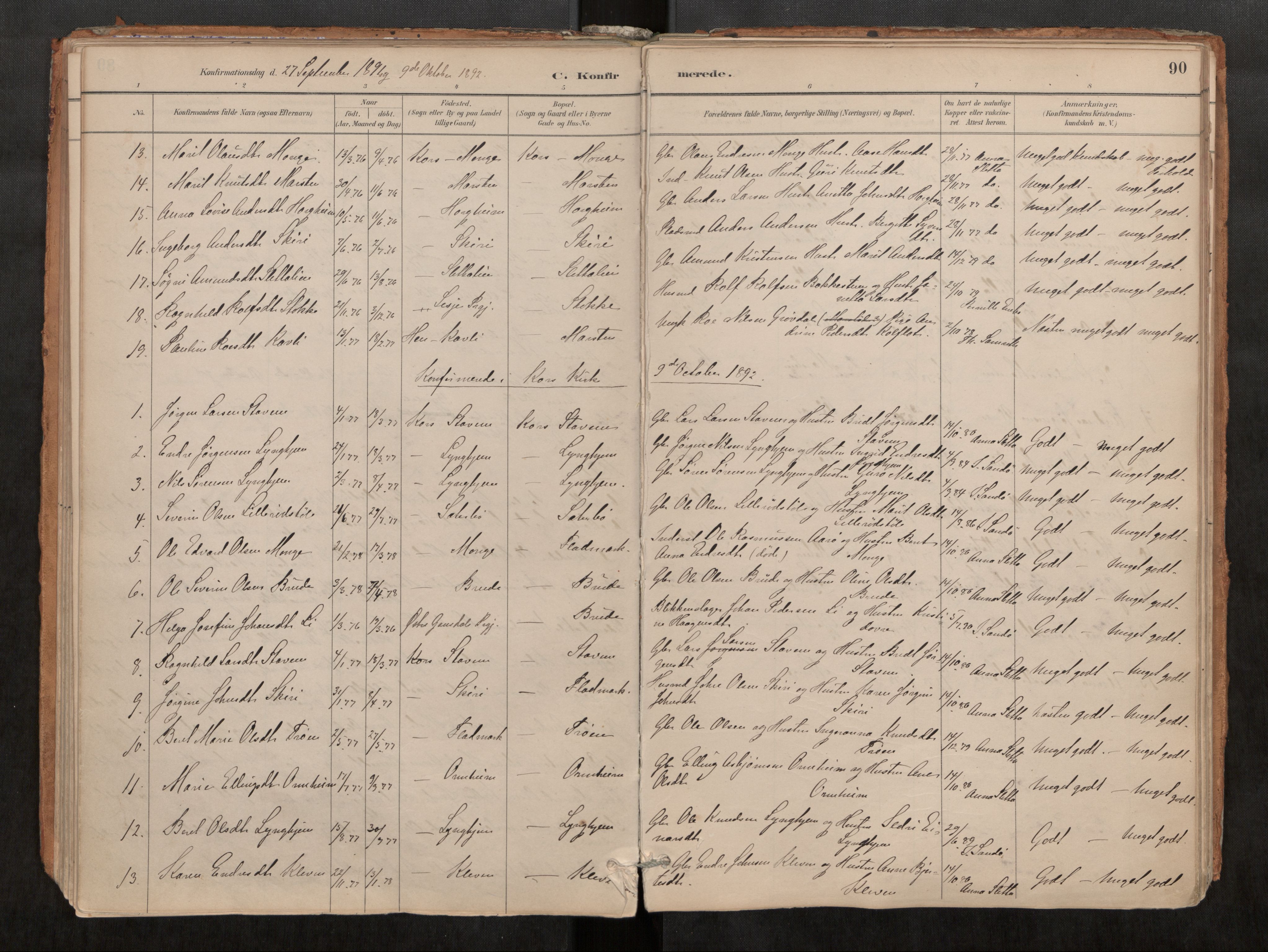 Ministerialprotokoller, klokkerbøker og fødselsregistre - Møre og Romsdal, SAT/A-1454/546/L0599: Parish register (official) no. 546A03, 1882-1920, p. 90