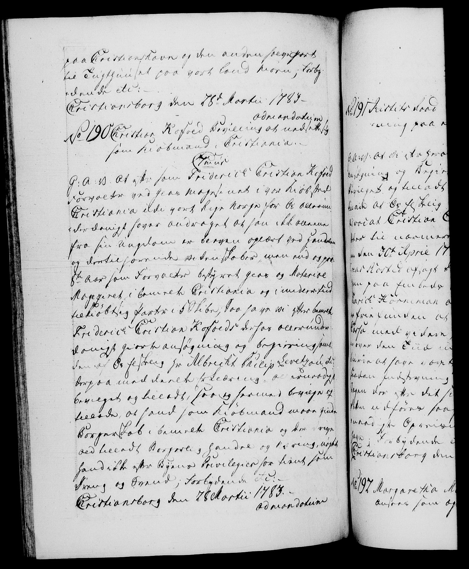 Danske Kanselli 1572-1799, RA/EA-3023/F/Fc/Fca/Fcaa/L0049: Norske registre, 1782-1783, p. 503b