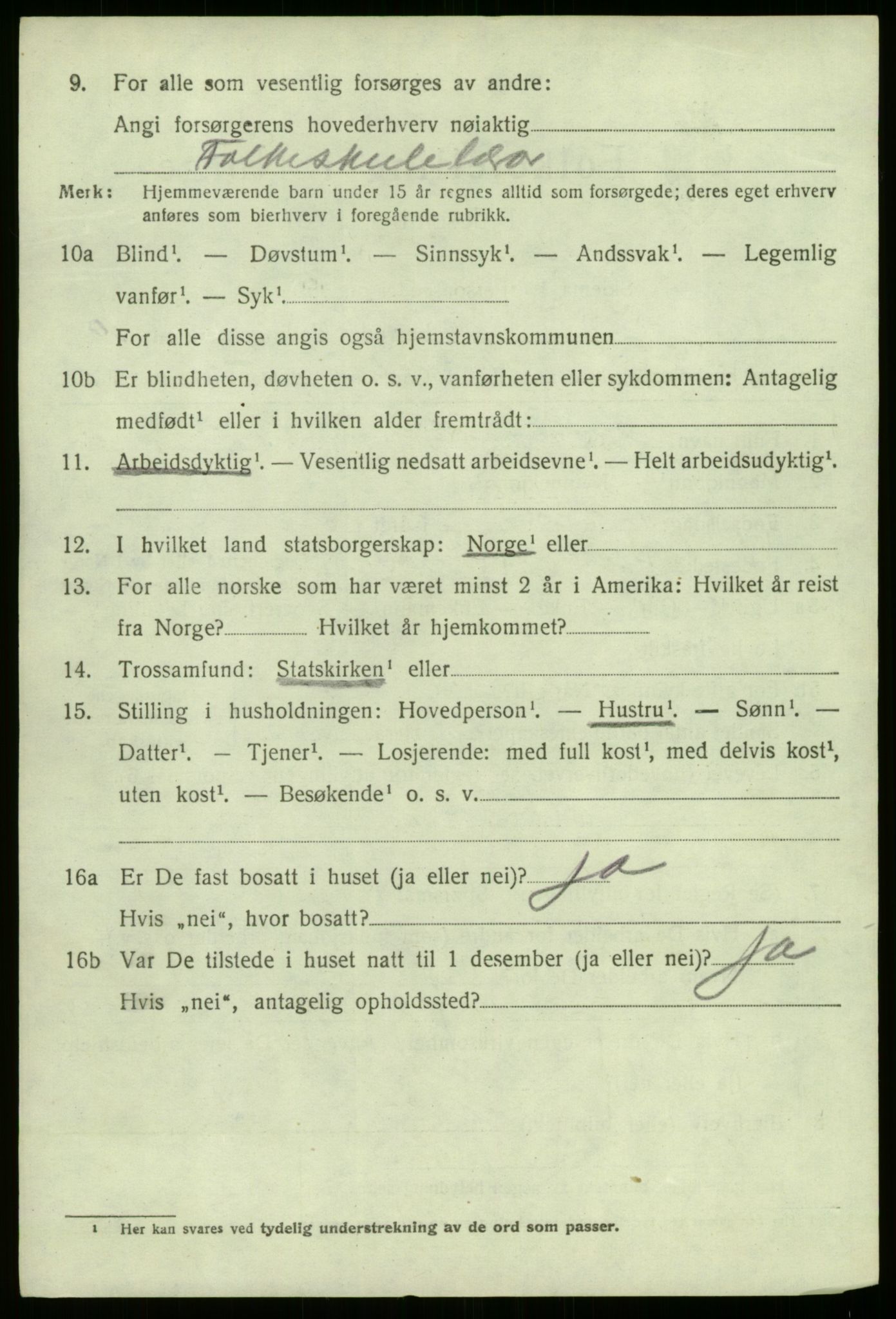 SAB, 1920 census for Kyrkjebø, 1920, p. 5450