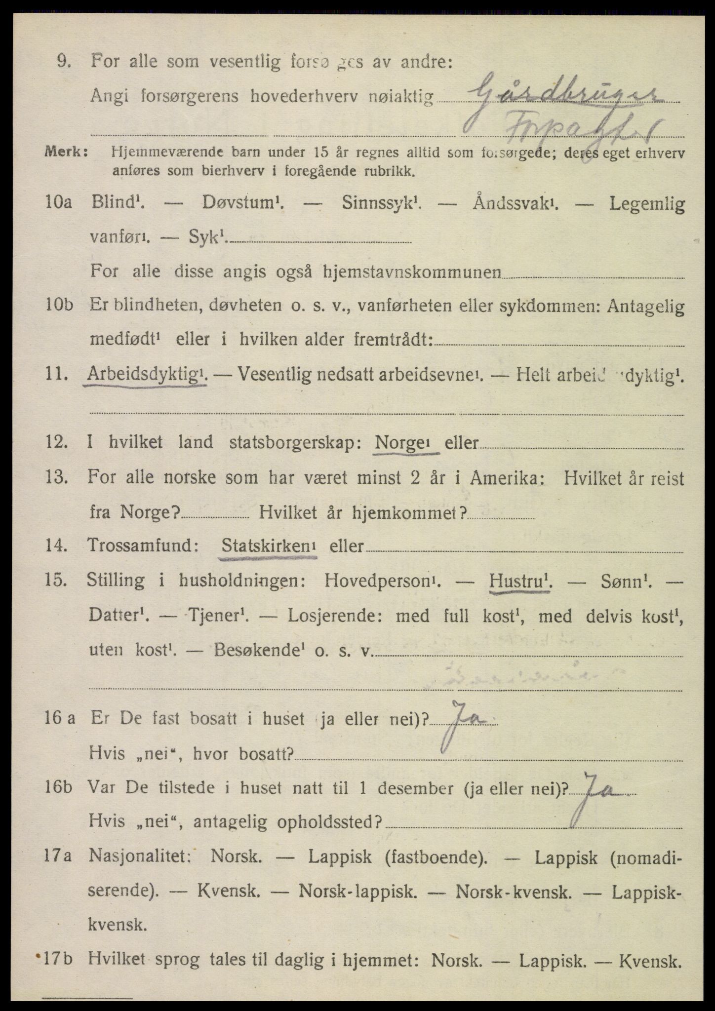 SAT, 1920 census for Hegra, 1920, p. 5149