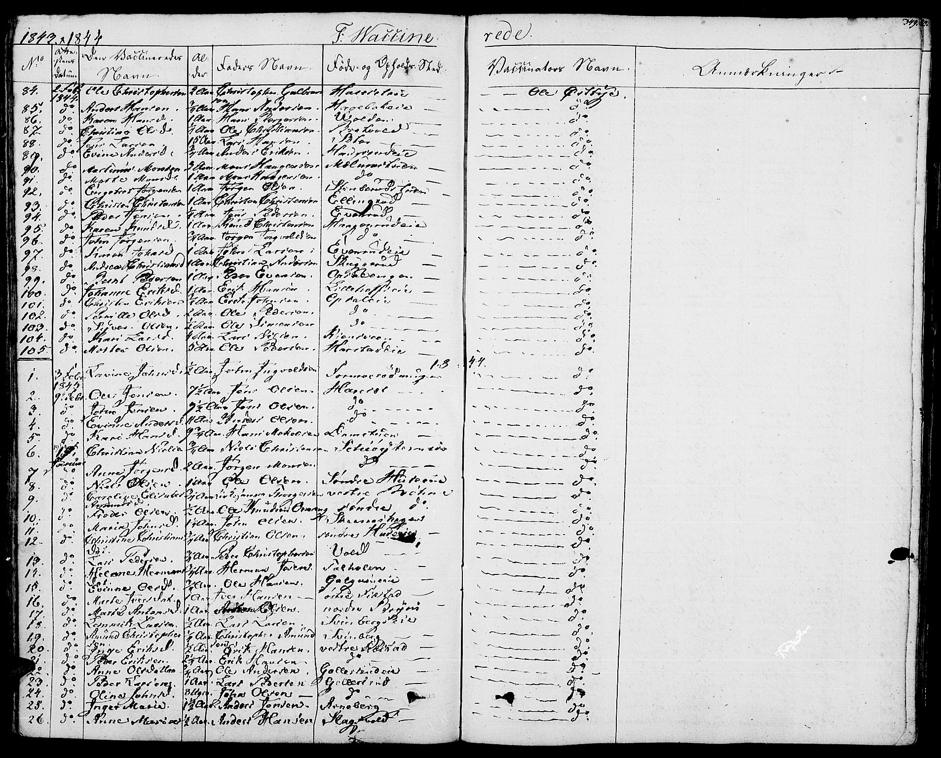 Romedal prestekontor, SAH/PREST-004/K/L0003: Parish register (official) no. 3, 1829-1846, p. 349