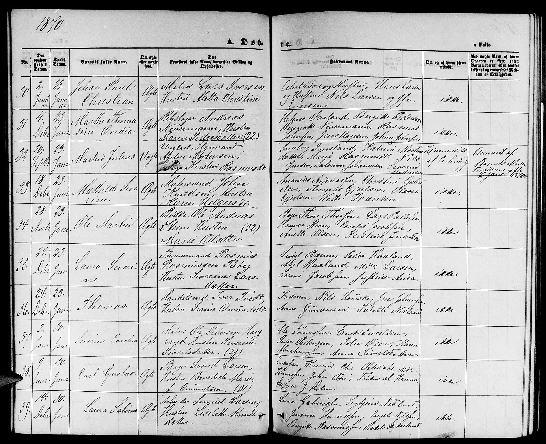 St. Petri sokneprestkontor, AV/SAST-A-101813/001/30/30BB/L0001: Parish register (copy) no. B 1, 1865-1878