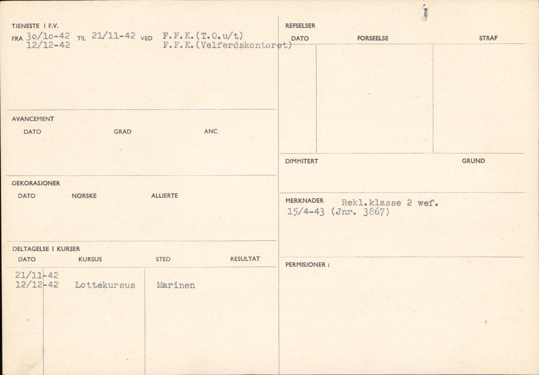 Forsvaret, Forsvarets overkommando/Luftforsvarsstaben, RA/RAFA-4079/P/Pa/L0028: Personellpapirer, 1911, p. 99