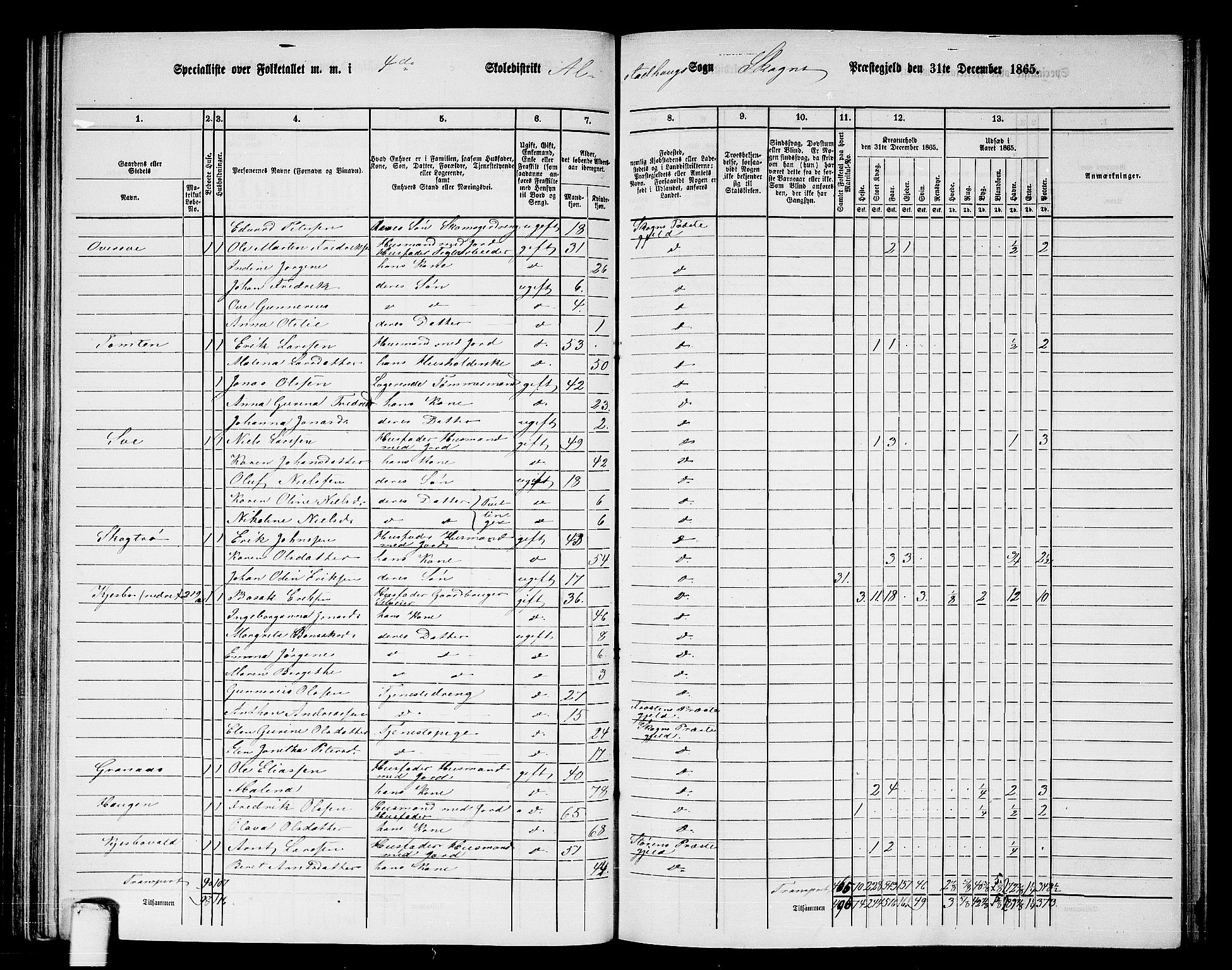 RA, 1865 census for Skogn, 1865, p. 113