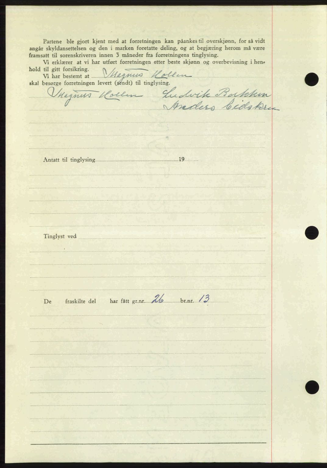 Romsdal sorenskriveri, AV/SAT-A-4149/1/2/2C: Mortgage book no. A26, 1948-1948, Diary no: : 1306/1948