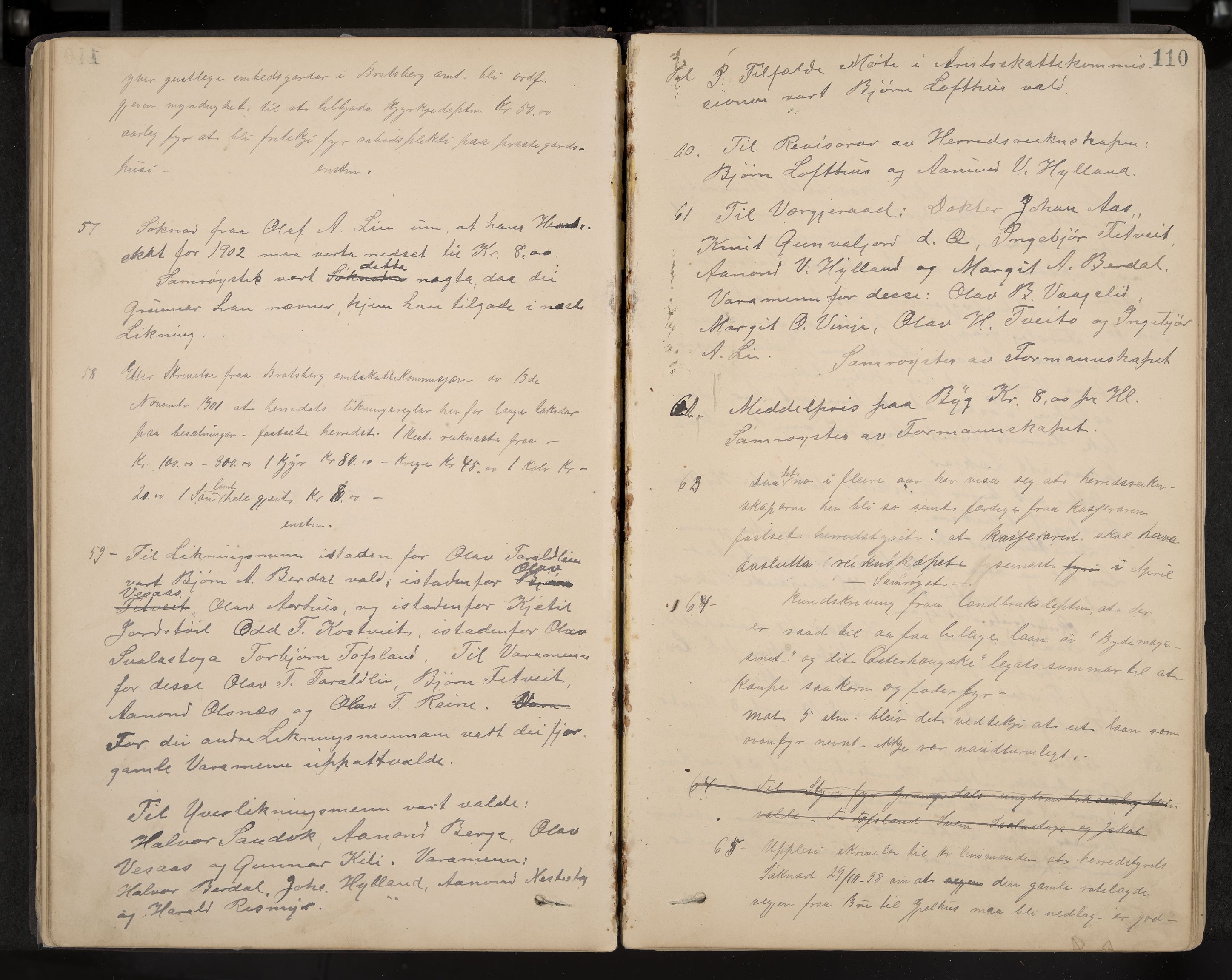 Vinje formannskap og sentraladministrasjon, IKAK/0834021-1/A/L0002: Møtebok, 1889-1913, p. 110