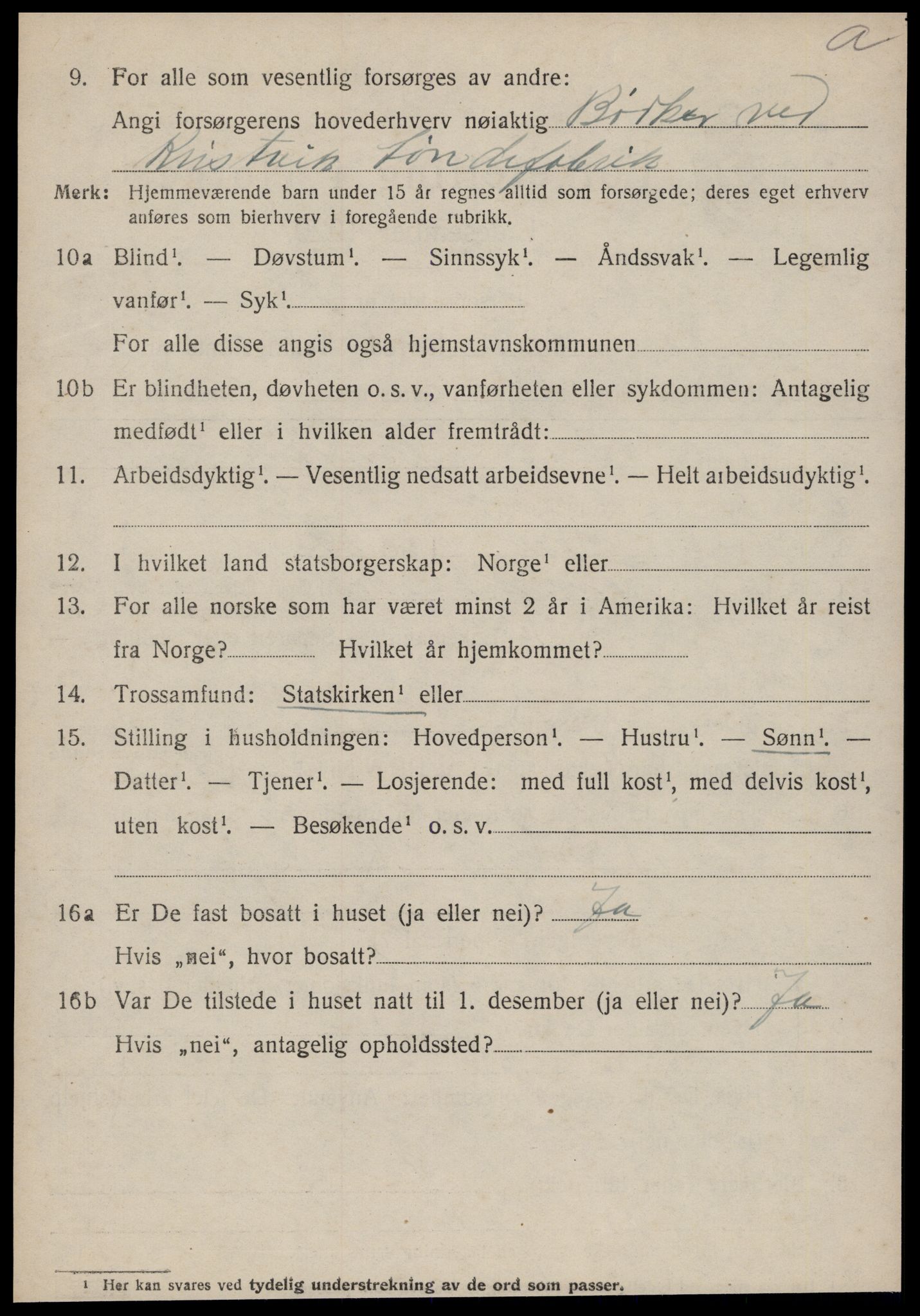 SAT, 1920 census for Bremsnes, 1920, p. 6876