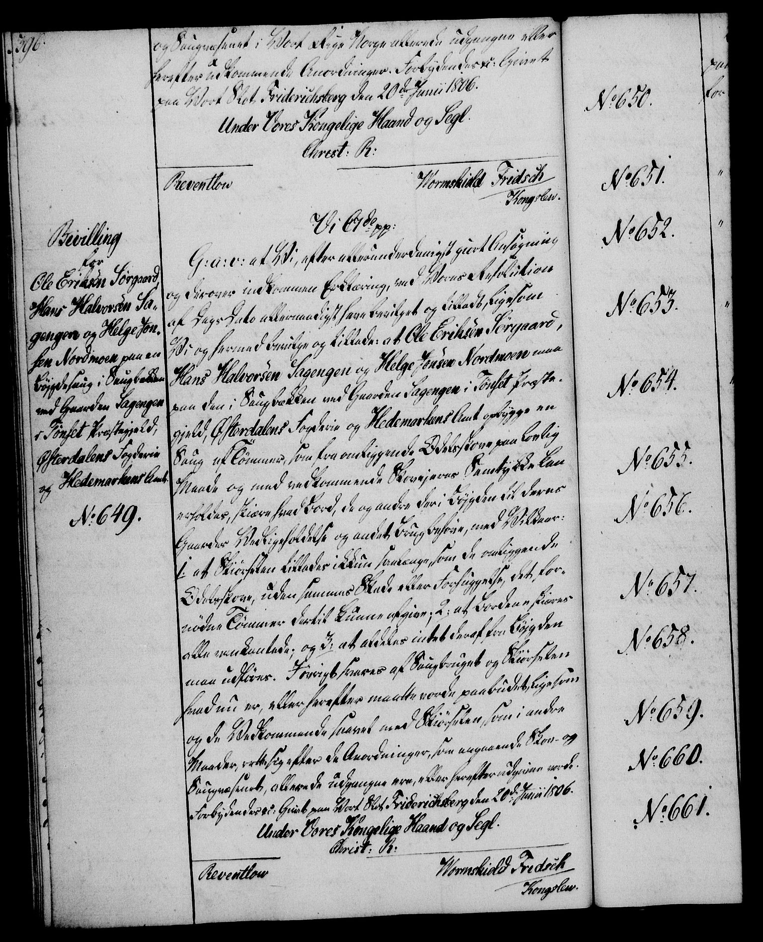 Rentekammeret, Kammerkanselliet, AV/RA-EA-3111/G/Gg/Gga/L0018: Norsk ekspedisjonsprotokoll med register (merket RK 53.18), 1804-1806, p. 396