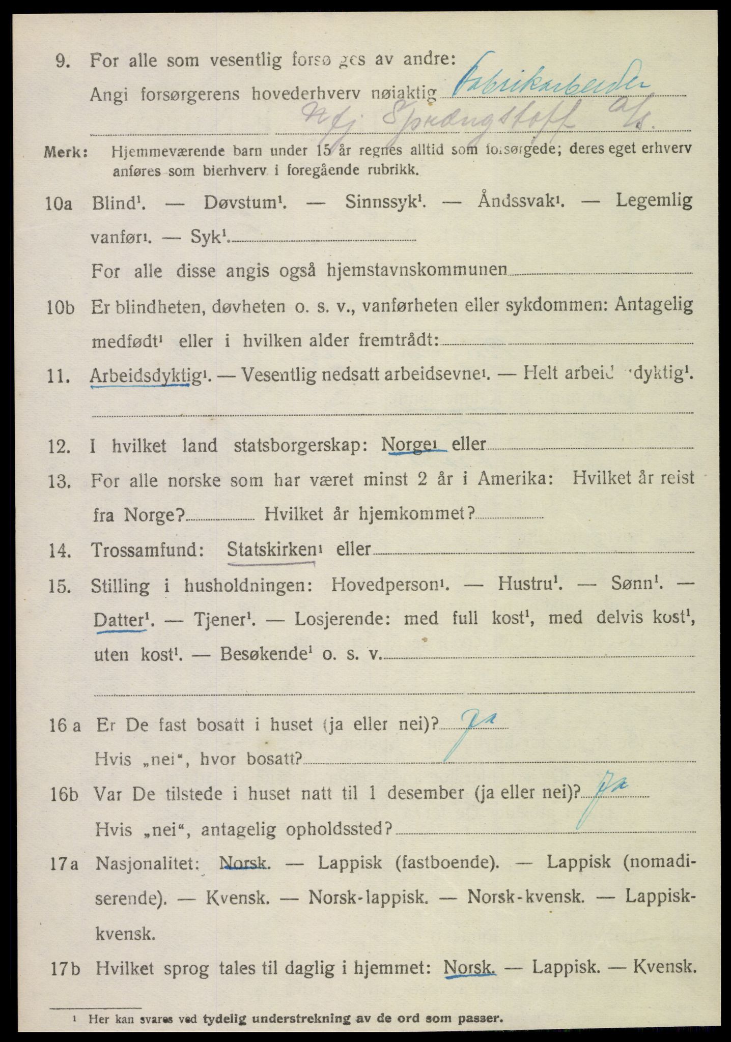 SAT, 1920 census for Åsen, 1920, p. 4237
